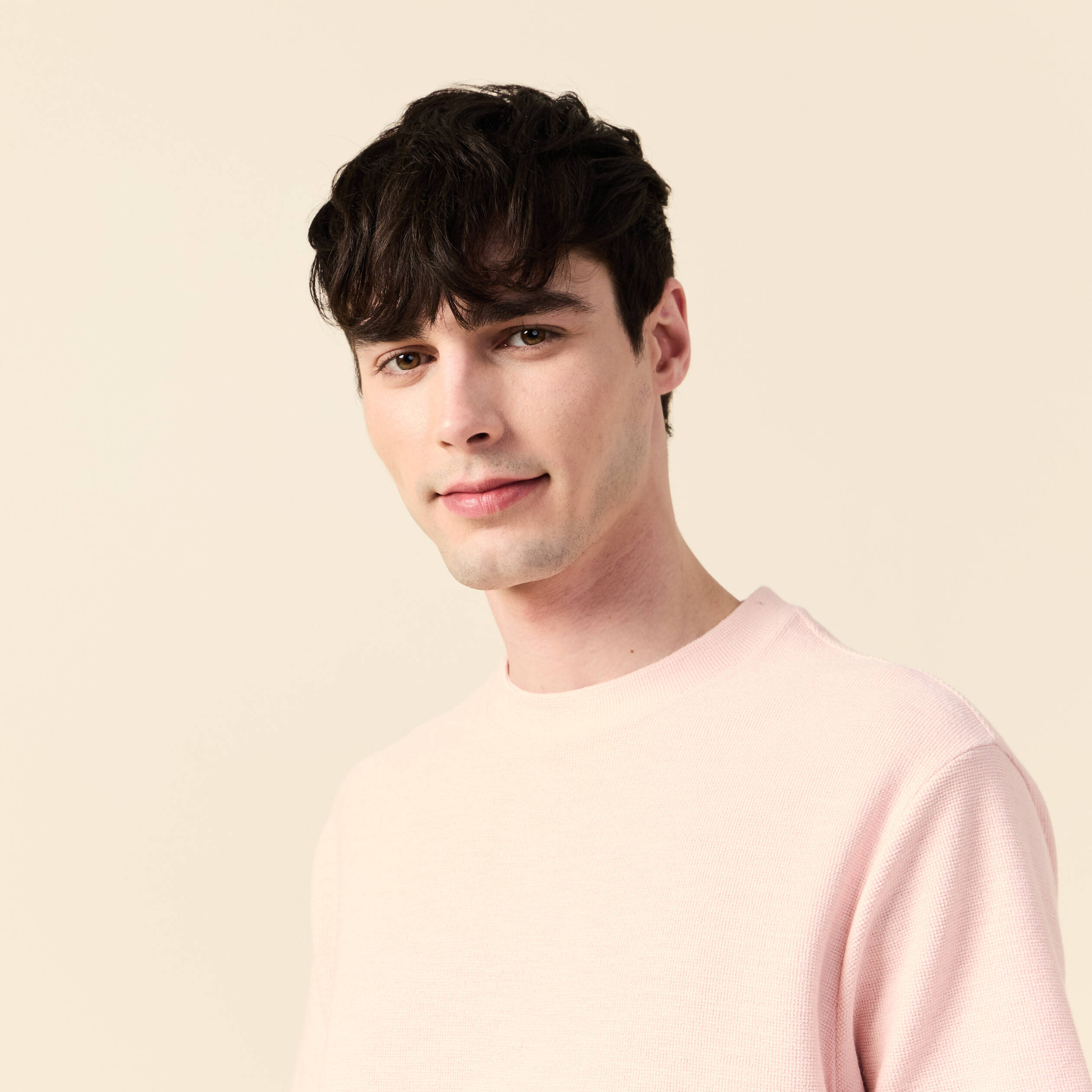 t shirt manches courtes rose clair homme T-shirt manches courtes rose clair homme