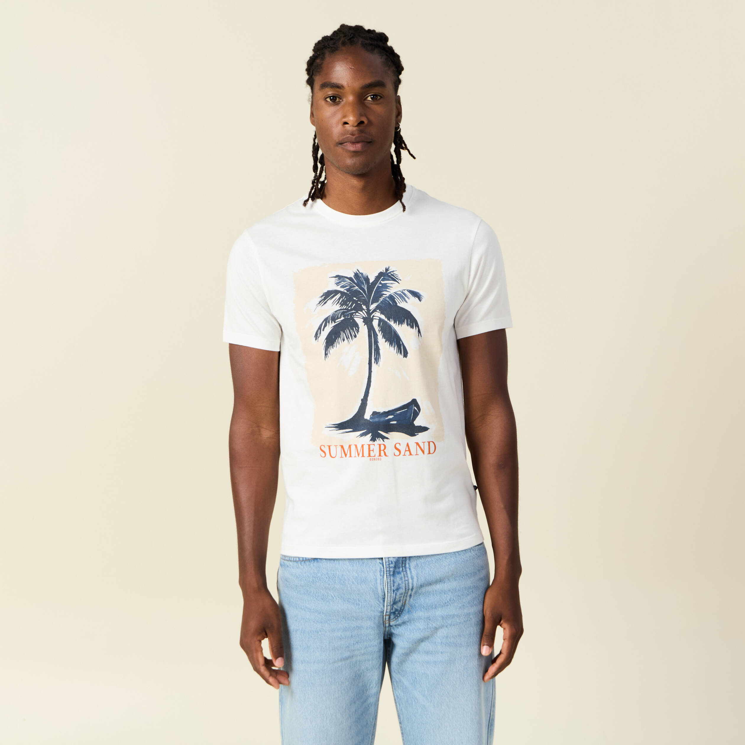 t shirt manches courtes ecru homme T-shirt manches courtes ecru homme