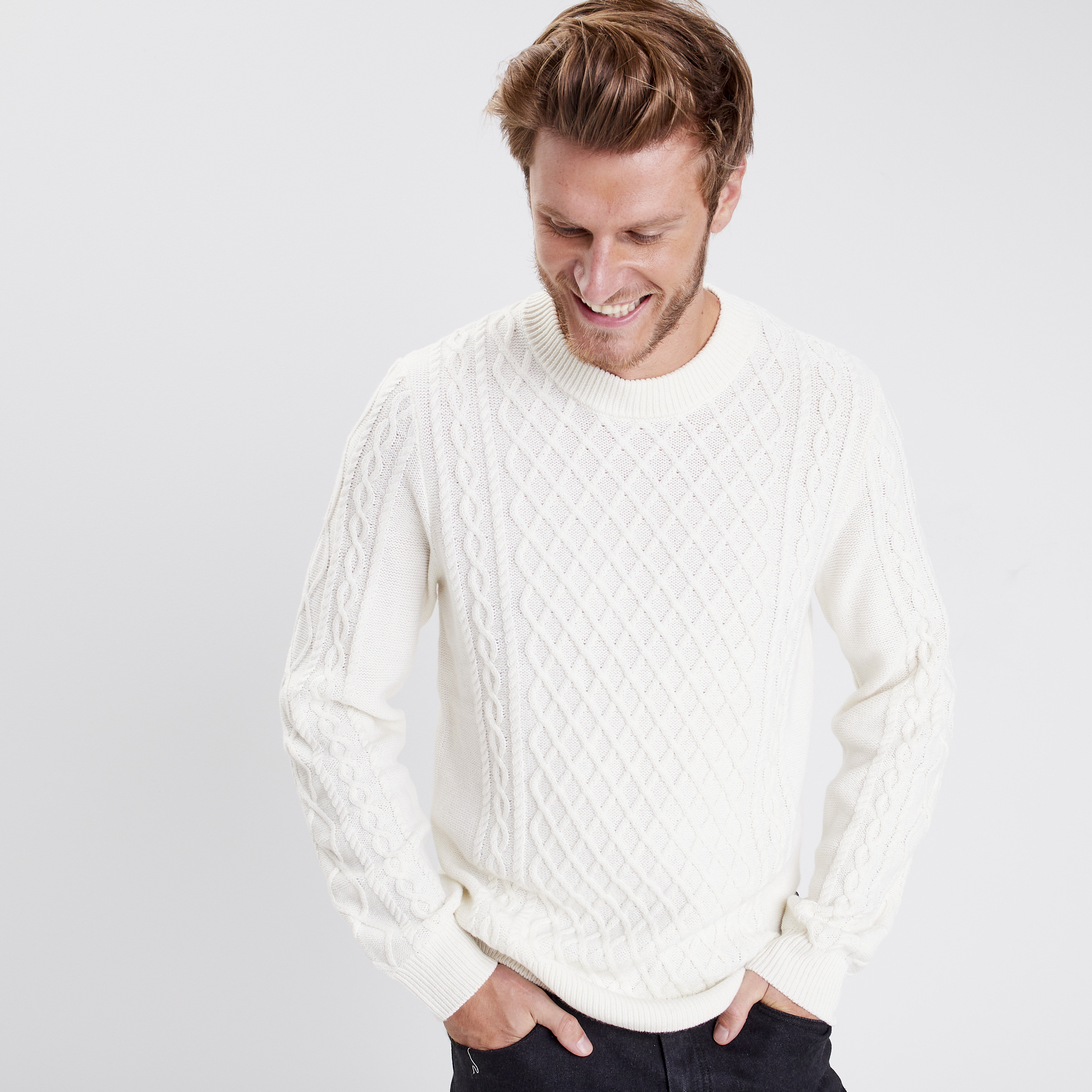pull eco responsable ecru homme Pull éco-responsable ecru homme