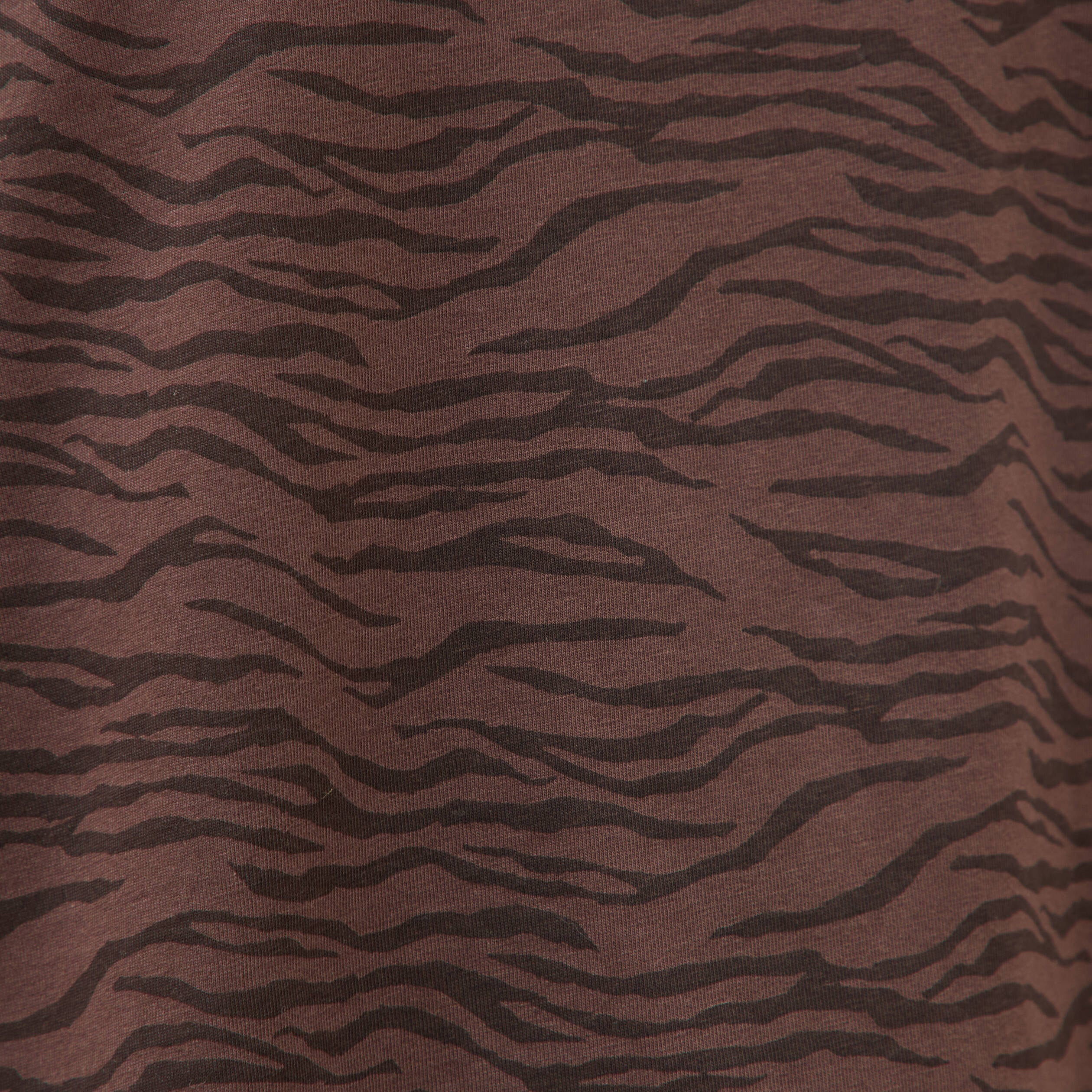 T-shirt droit col rond manches courtes marron chocolat femme
