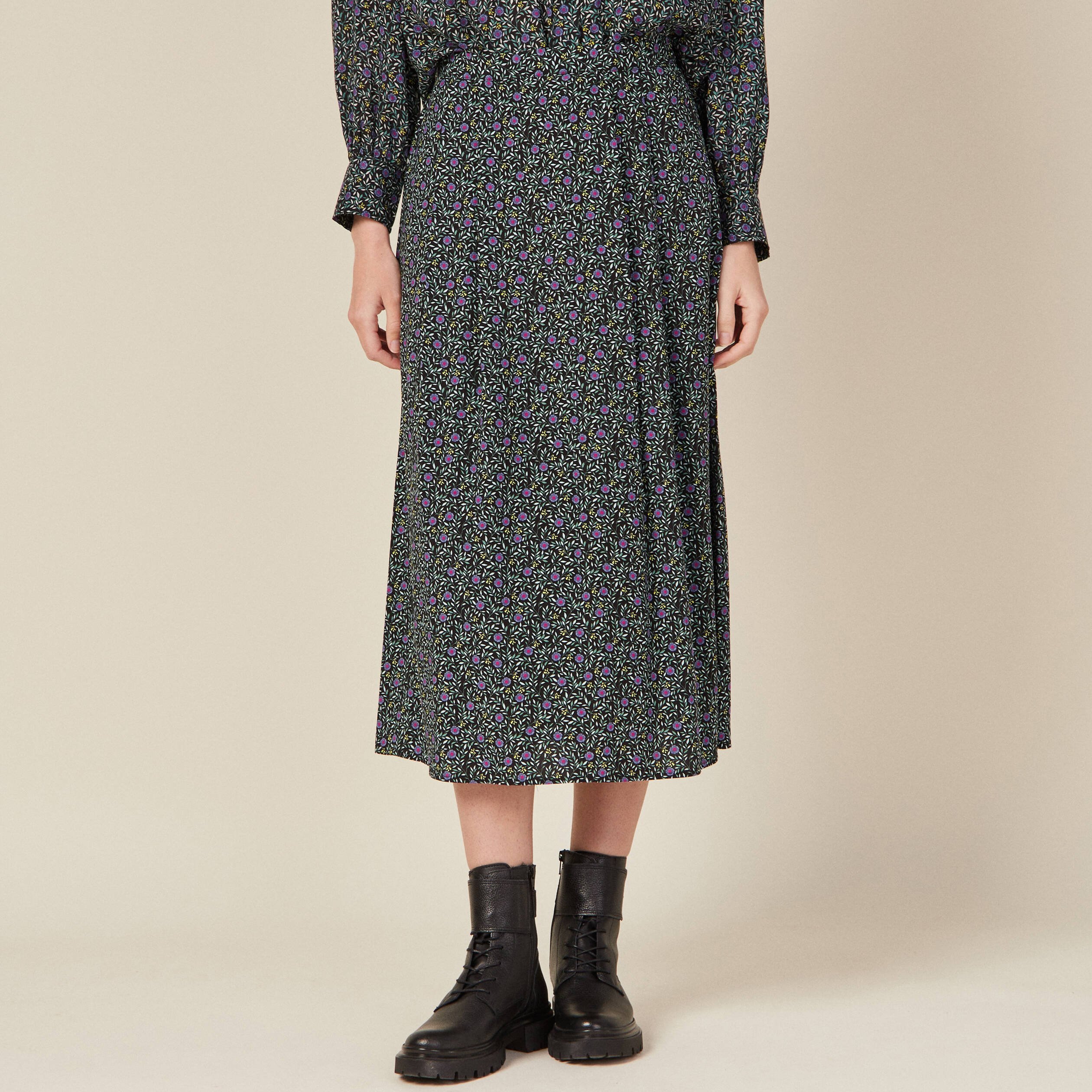 jupe longue evasee noir femme Jupe longue évasée noir femme