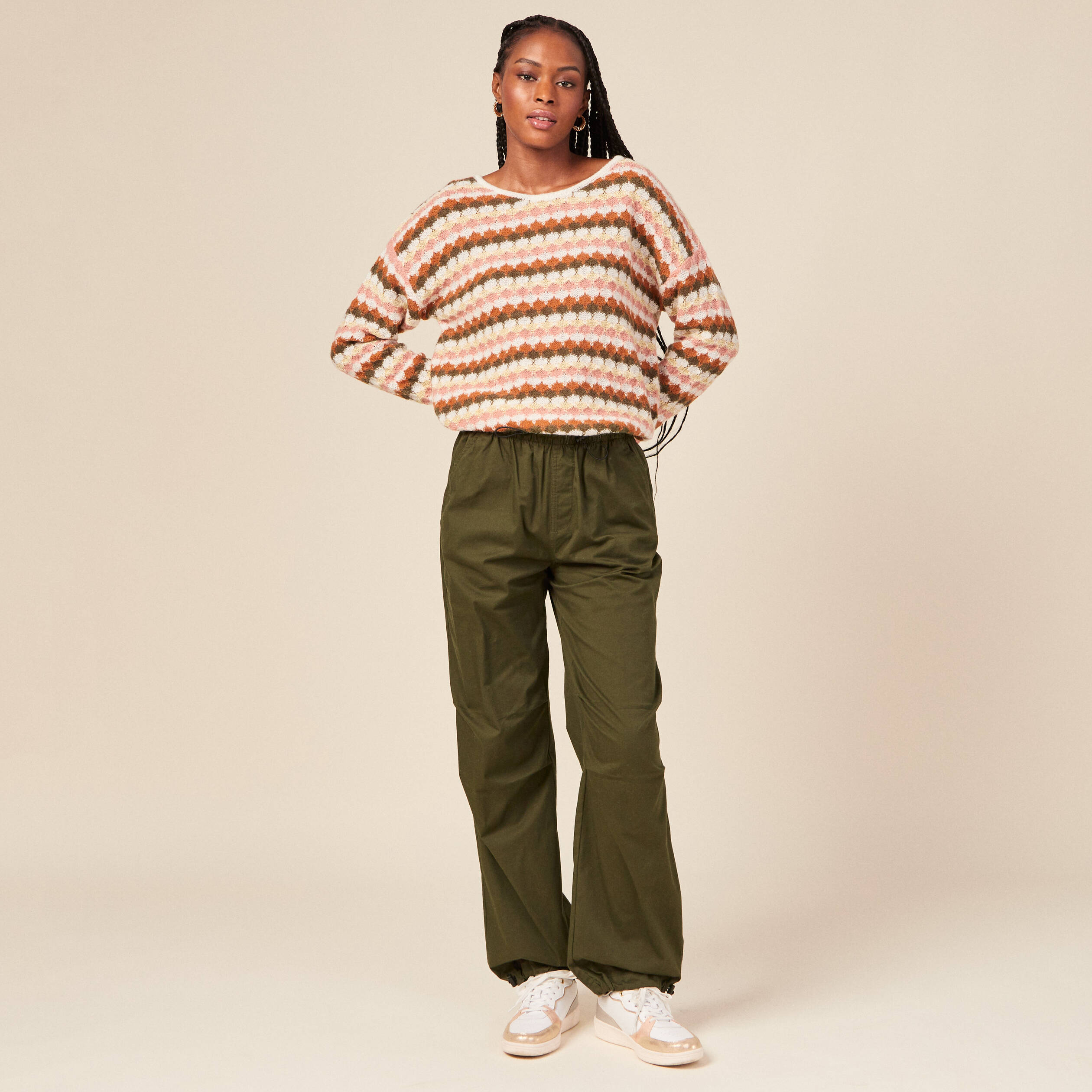 Pull éco-responsable orange foncé femme