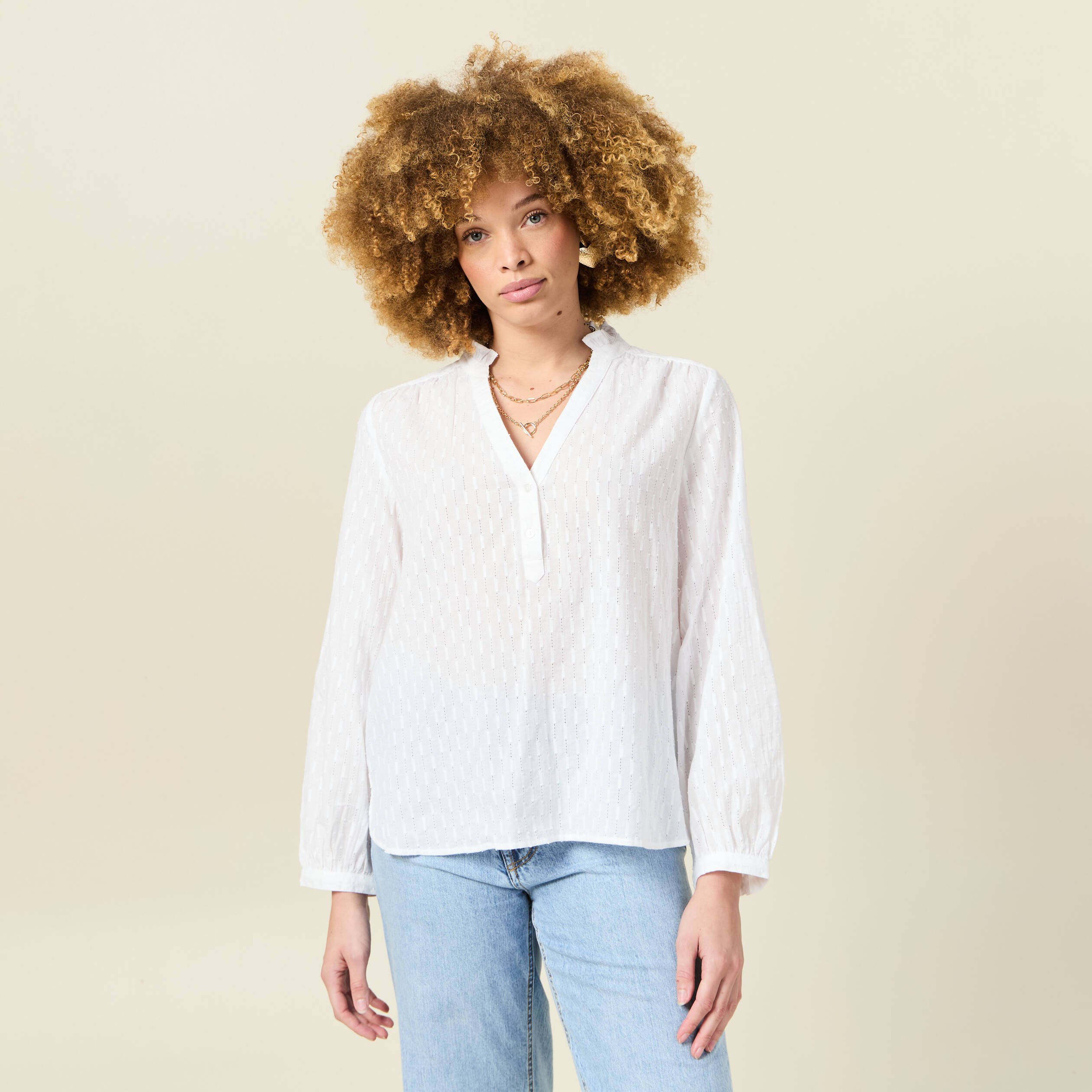 blouse manches longues blanc femme Blouse manches longues blanc femme