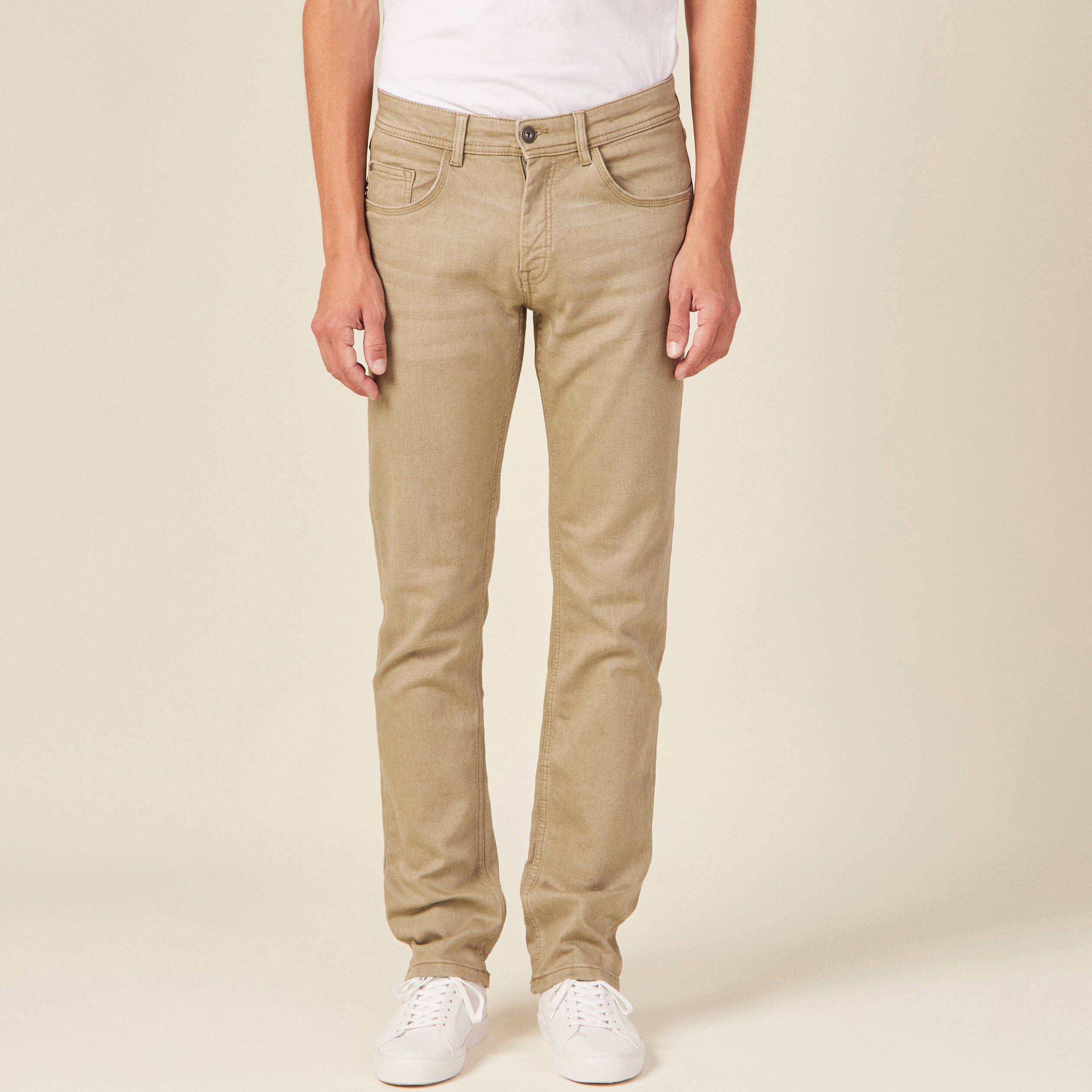 Jeans straight homme beige homme