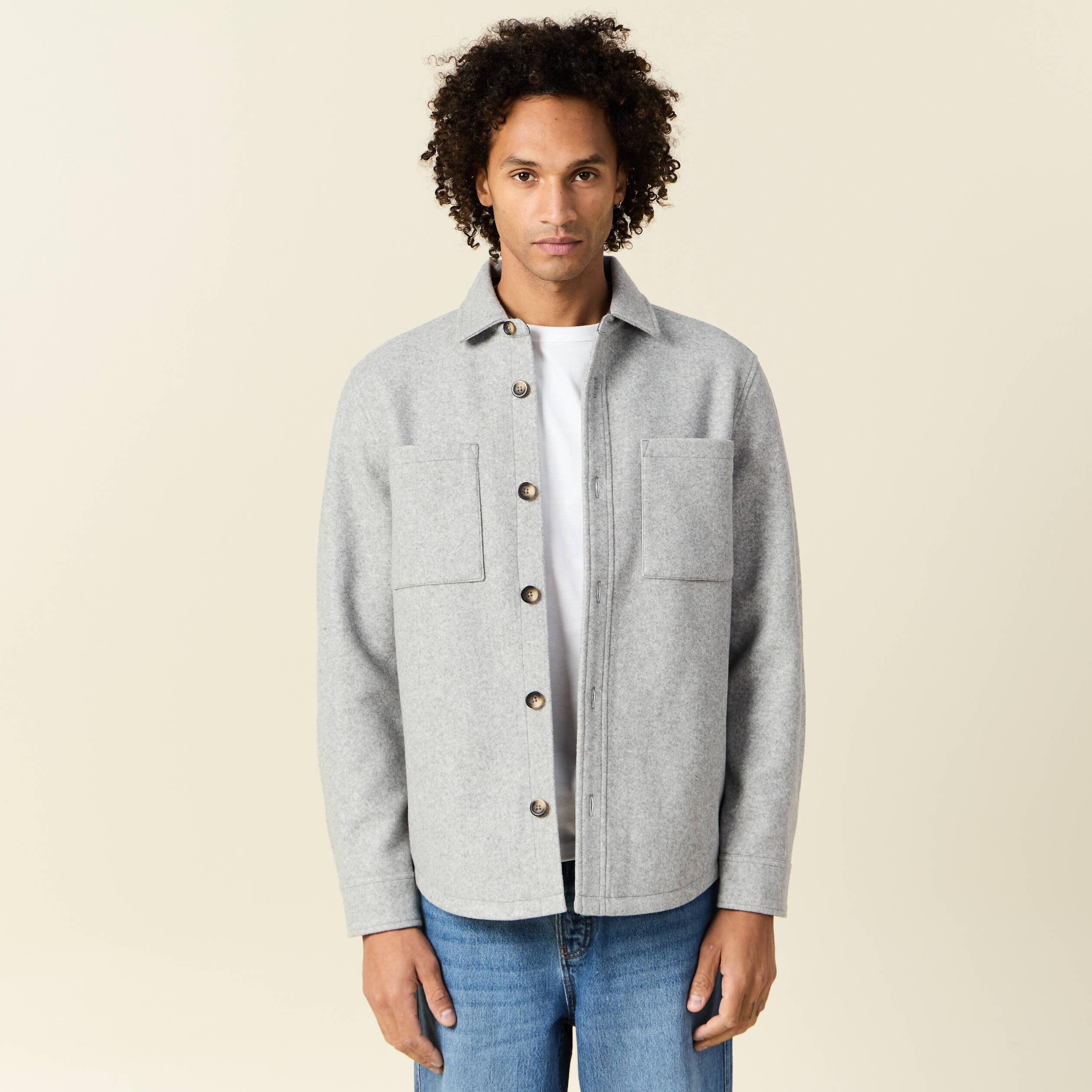 surchemise boutonnee gris fonce homme Surchemise boutonnée gris foncé homme