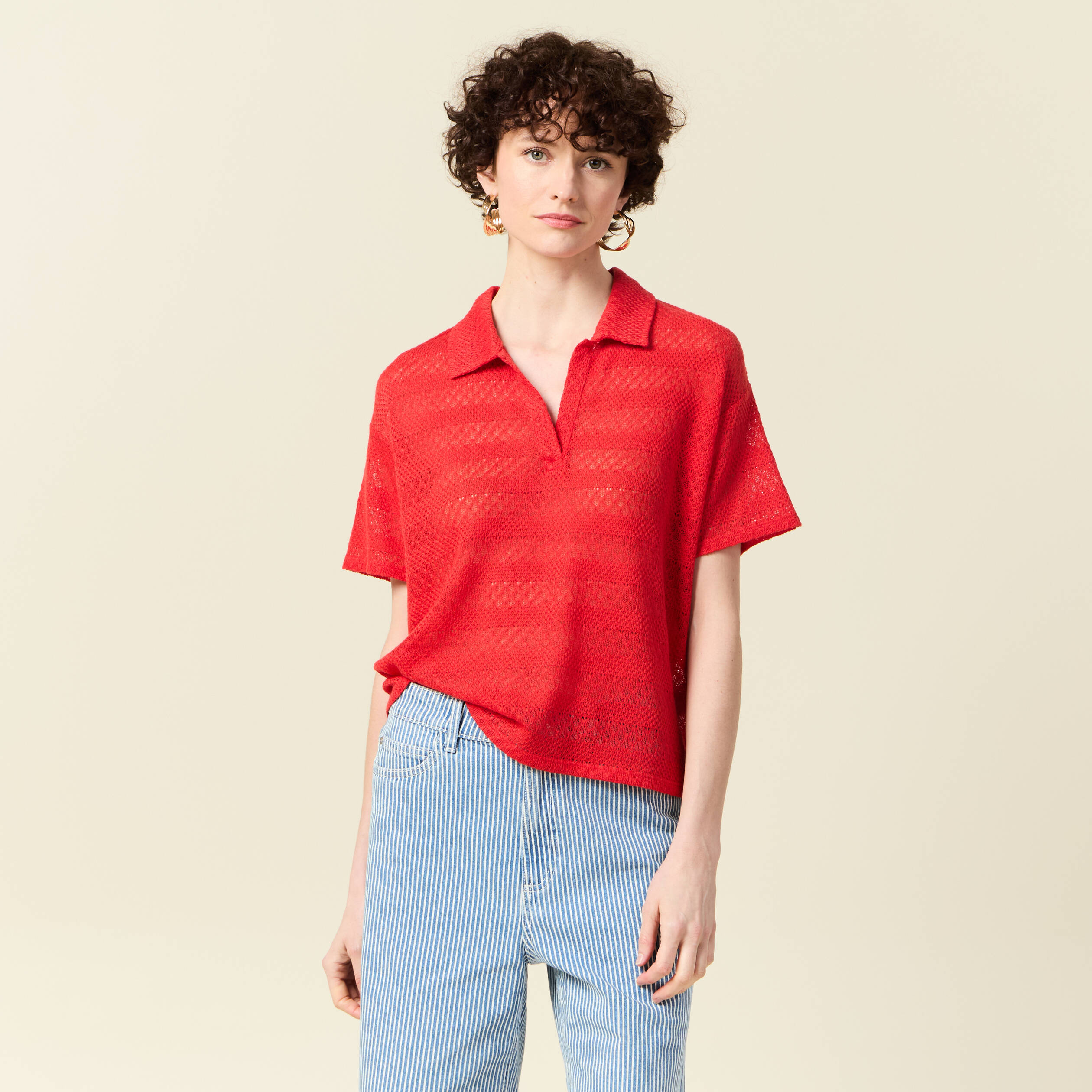 t shirt manches courtes rouge femme T-shirt manches courtes rouge femme
