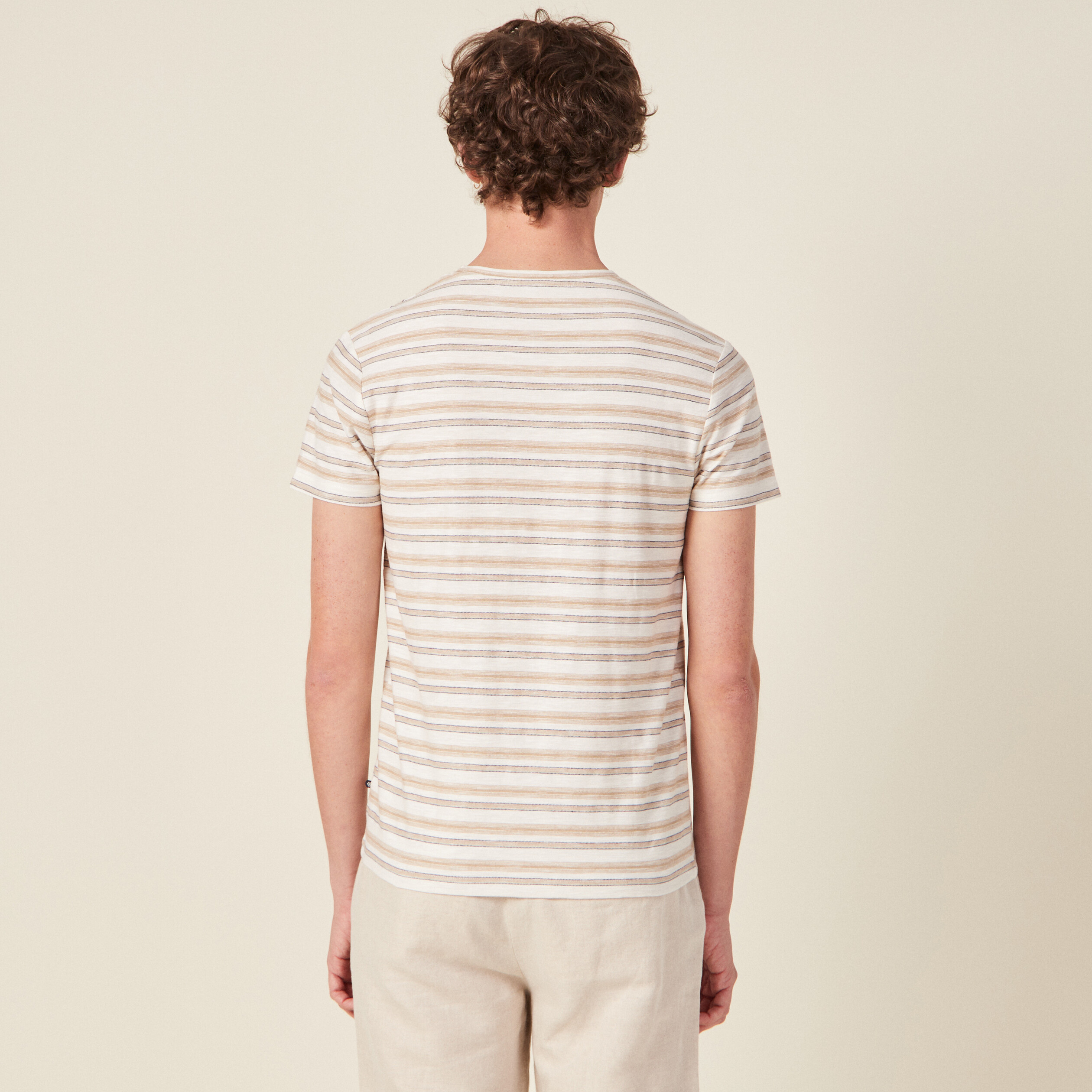 t shirt manches courtes beige homme T-shirt manches courtes beige homme