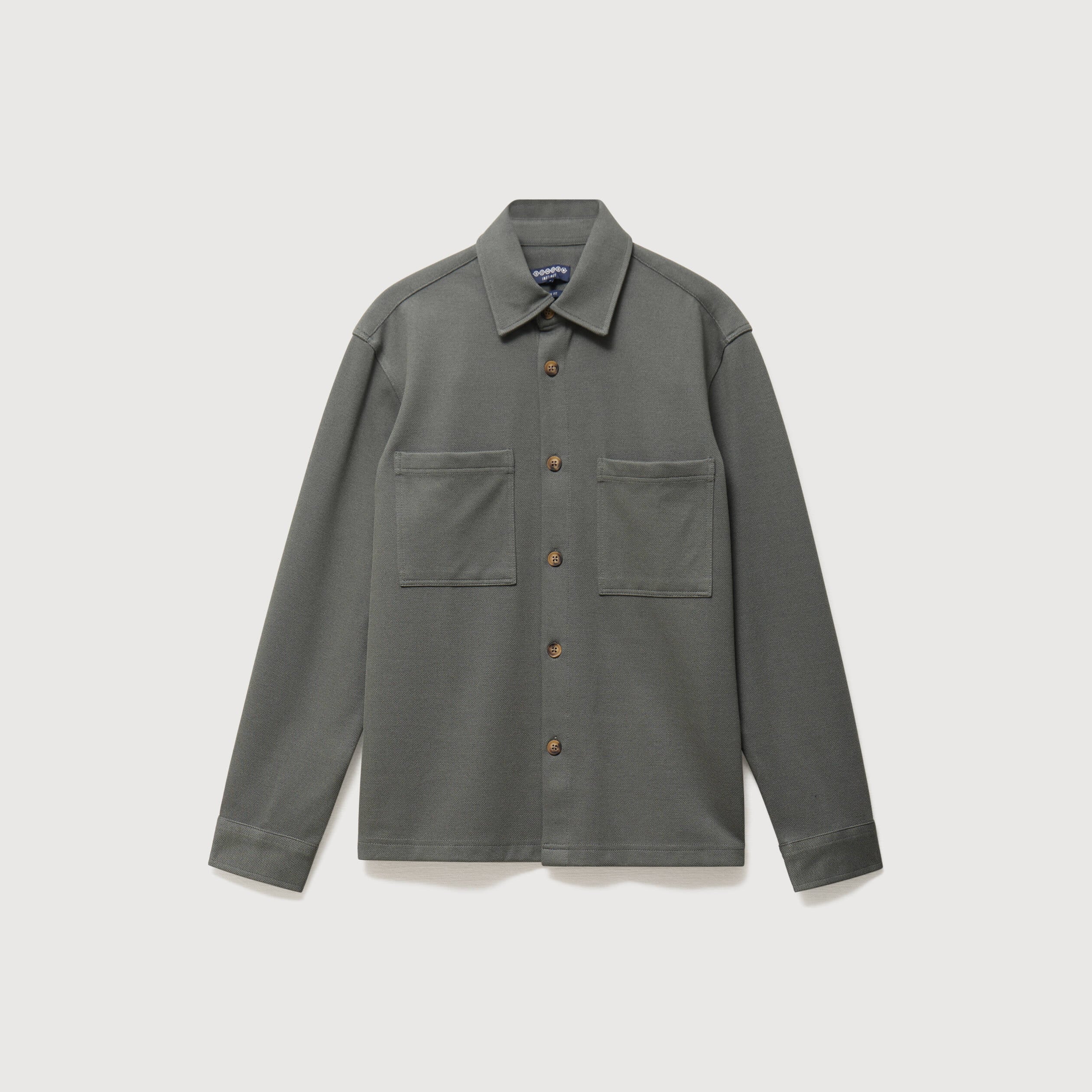 Surchemise droite col am&eacute;ricain vert kaki homme