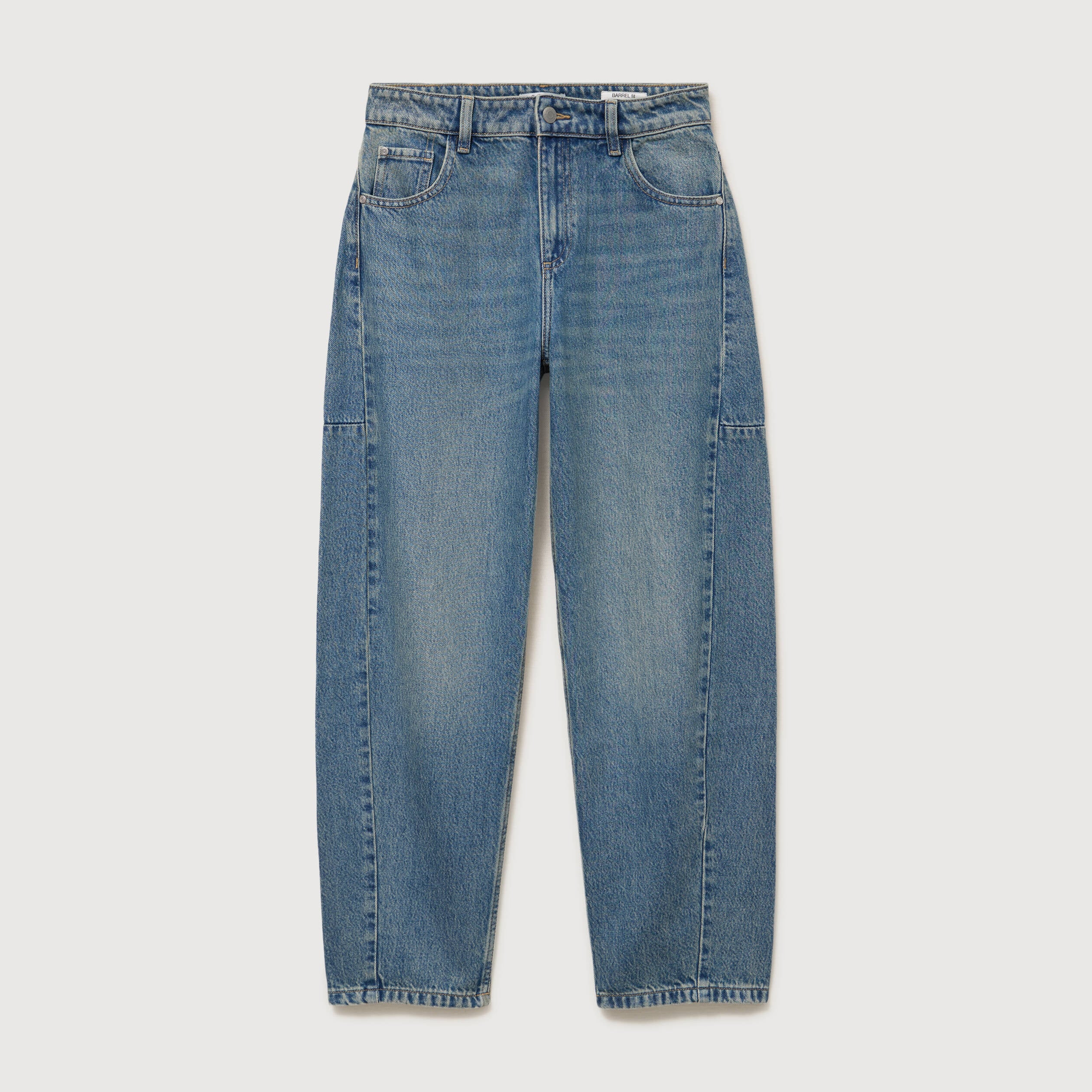 Jeans barrel taille standard bleu femme