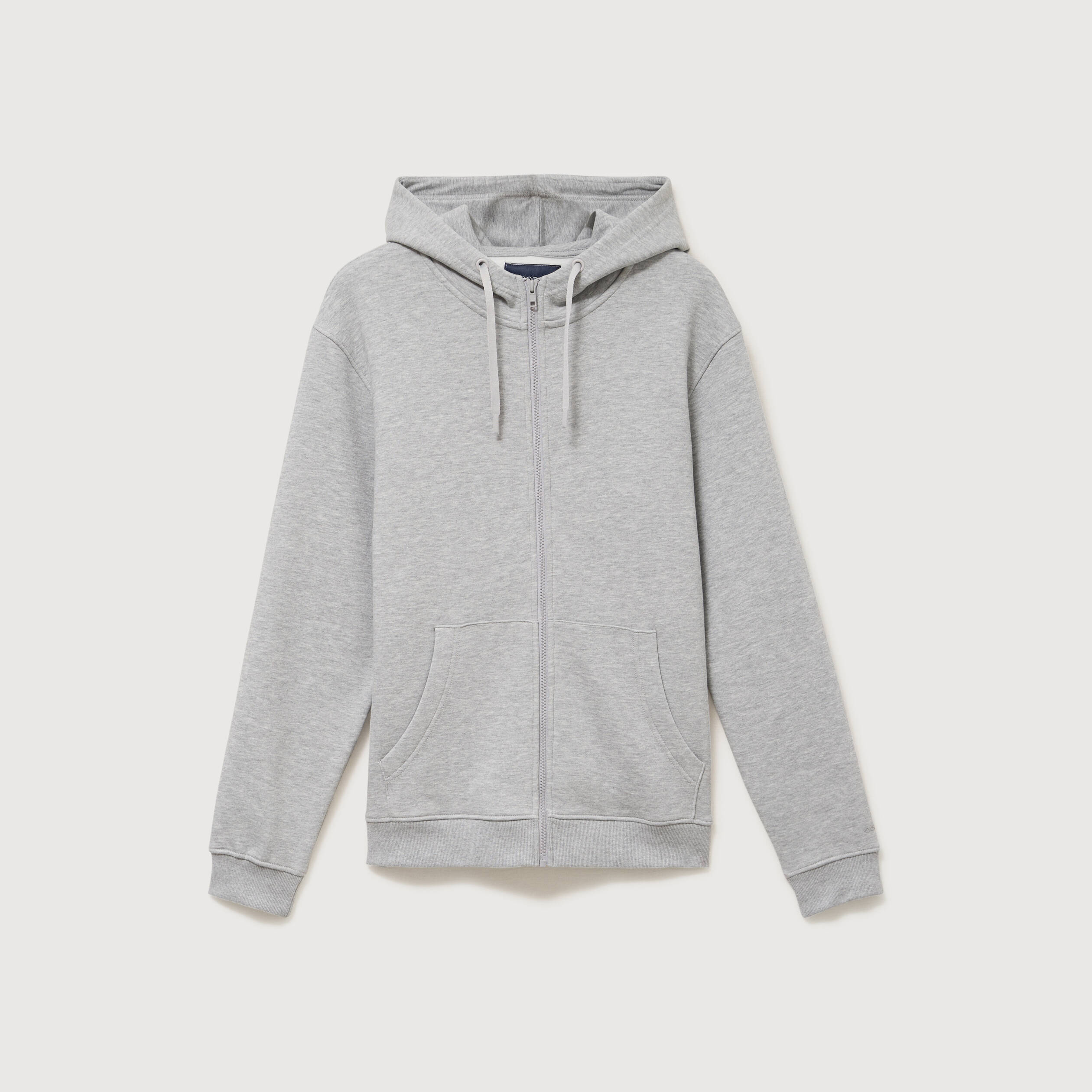 Sweat &agrave; capuche manches longues gris clair homme