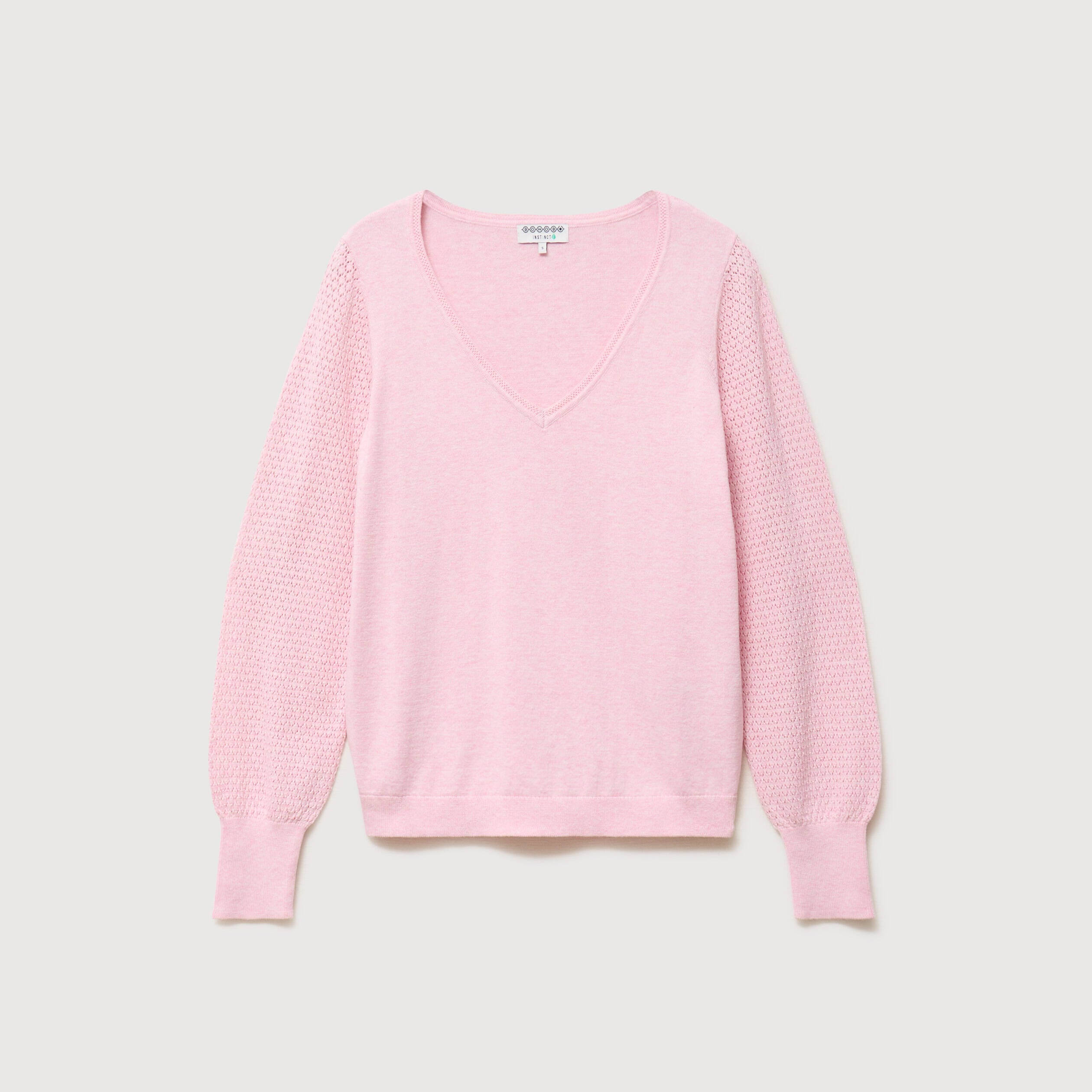 Pull manches longues rose pastel femme
