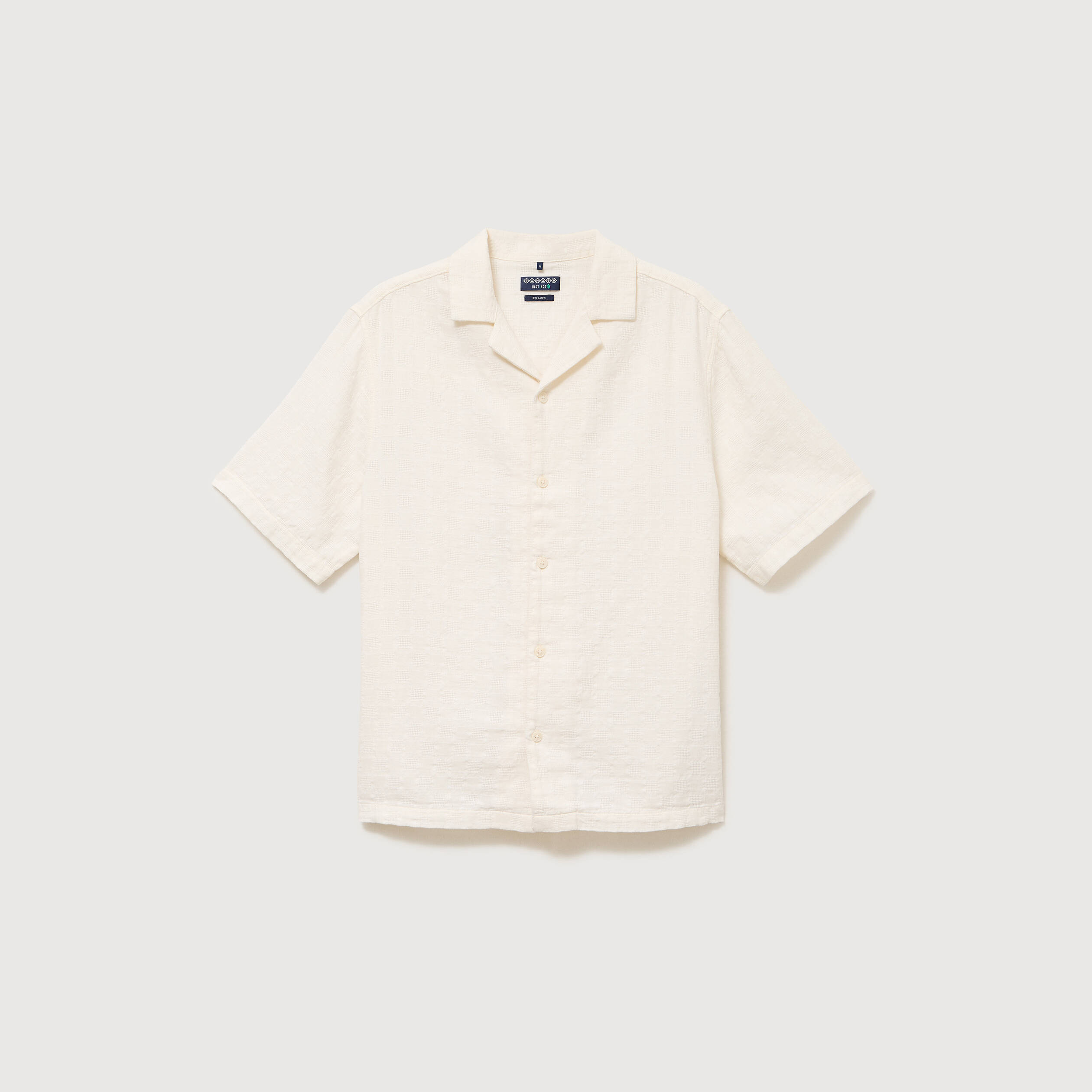 Col boyfriend manches courtes en coton ecru homme