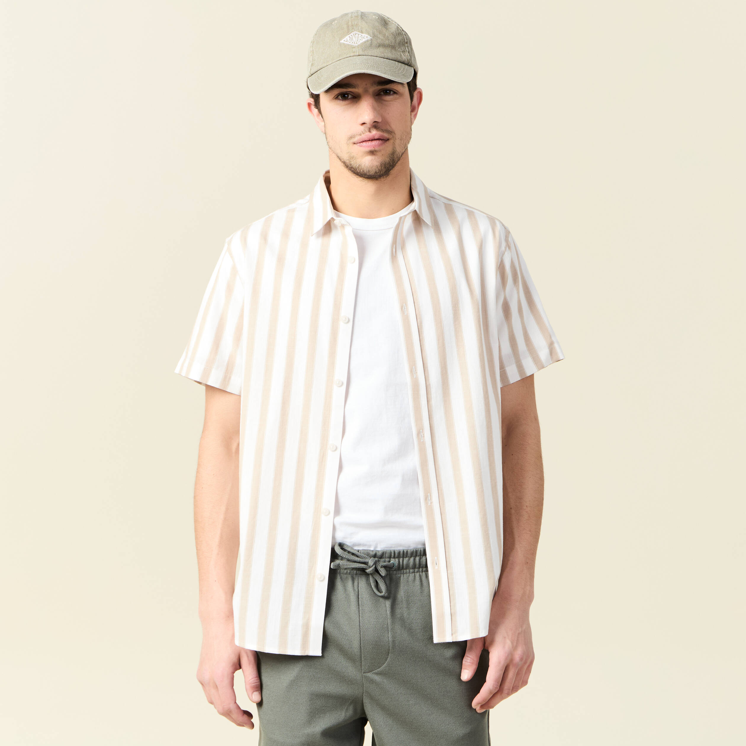 chemise manches courtes sable homme Chemise manches courtes sable homme