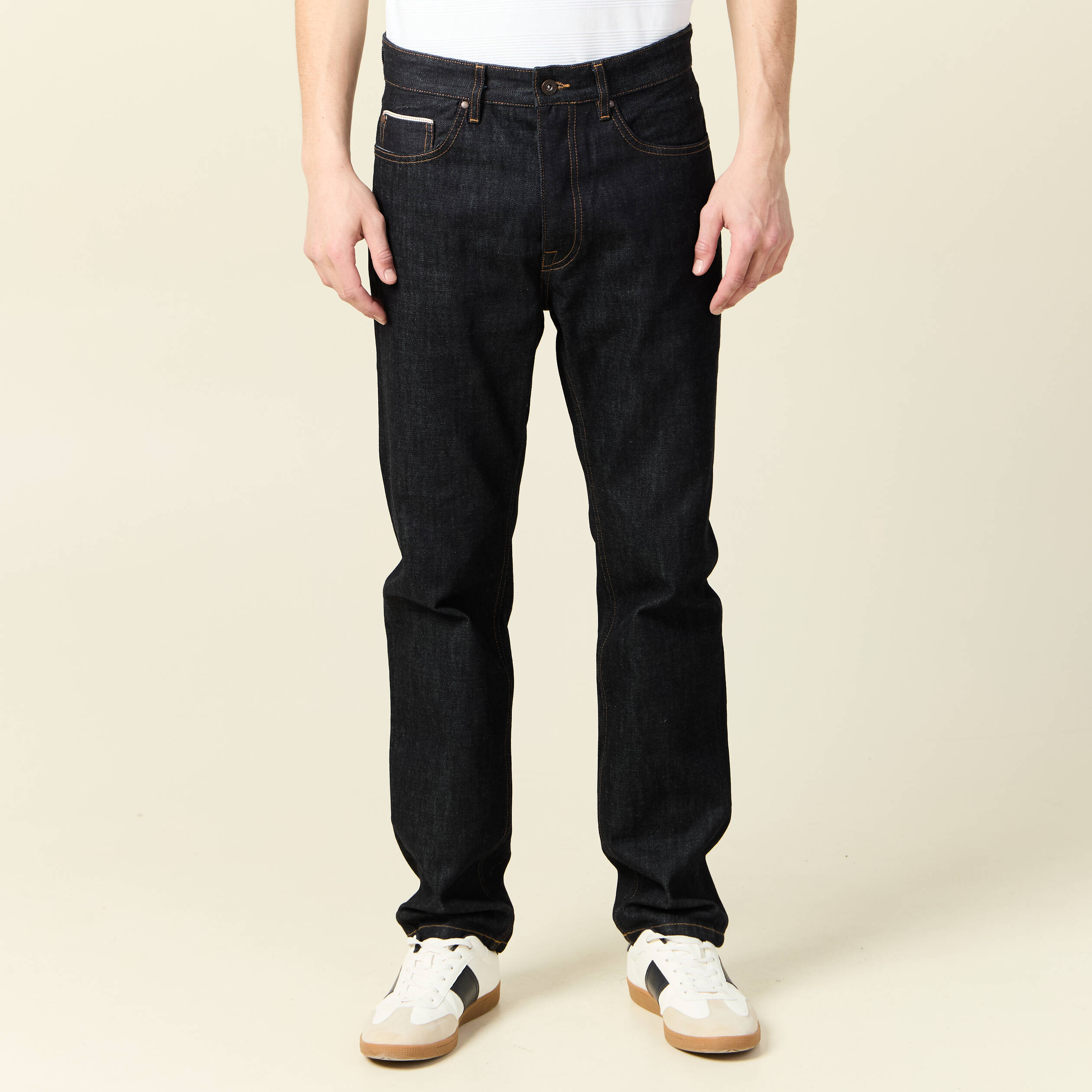 Jeans regular 5 poches denim brut clean homme