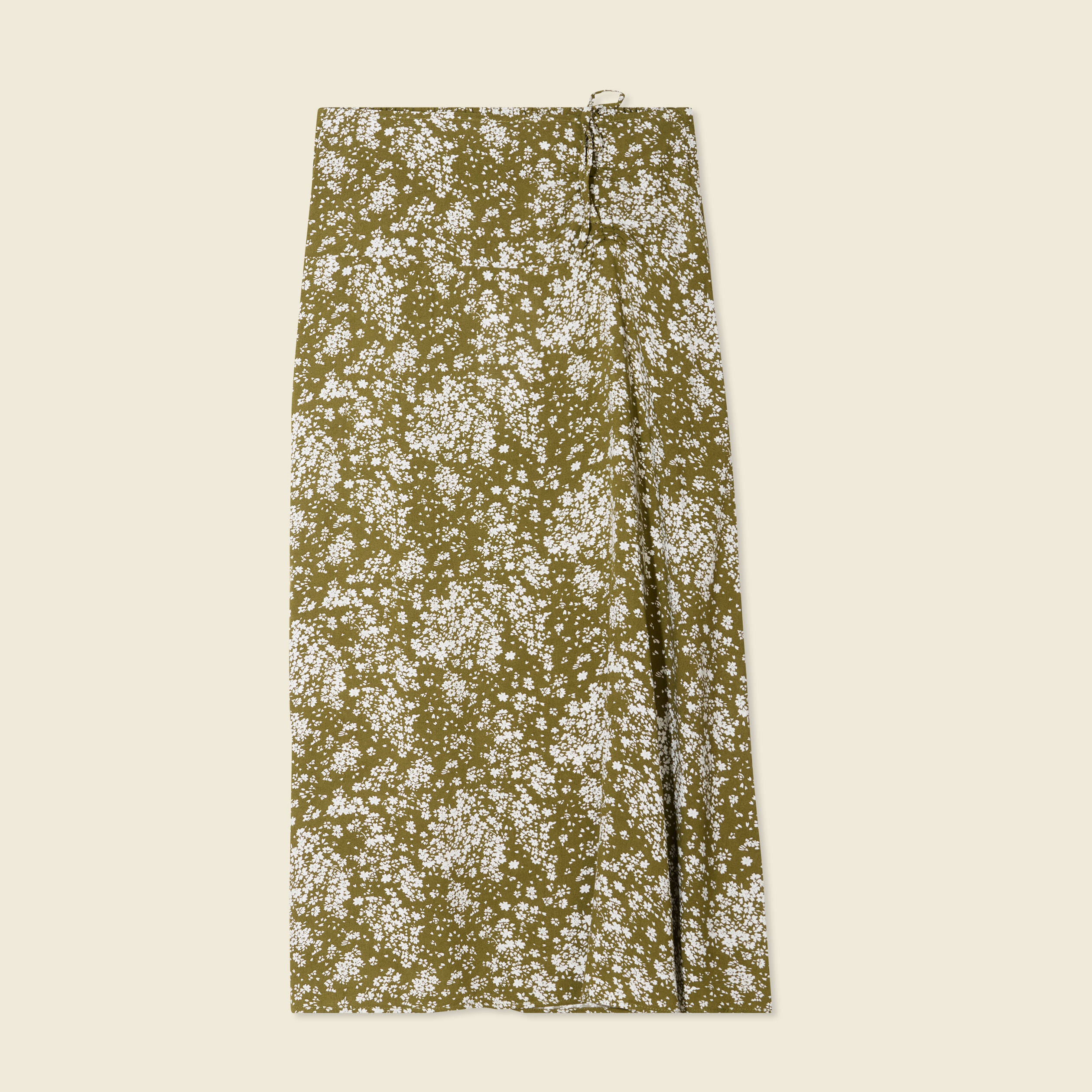 jupe longue portefeuille vert olive femme Jupe longue portefeuille vert olive femme