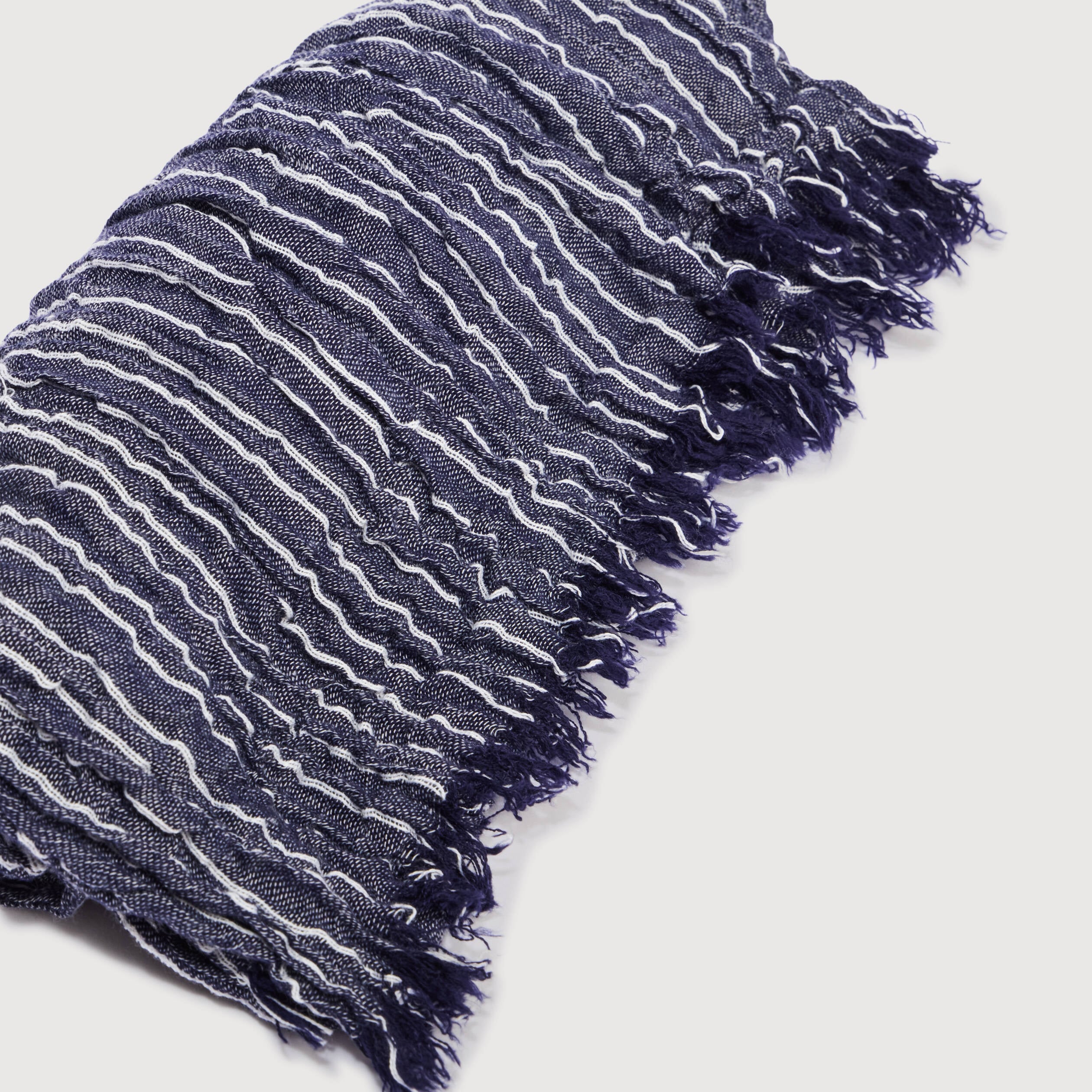 Foulard pliss&eacute; bleu marine homme