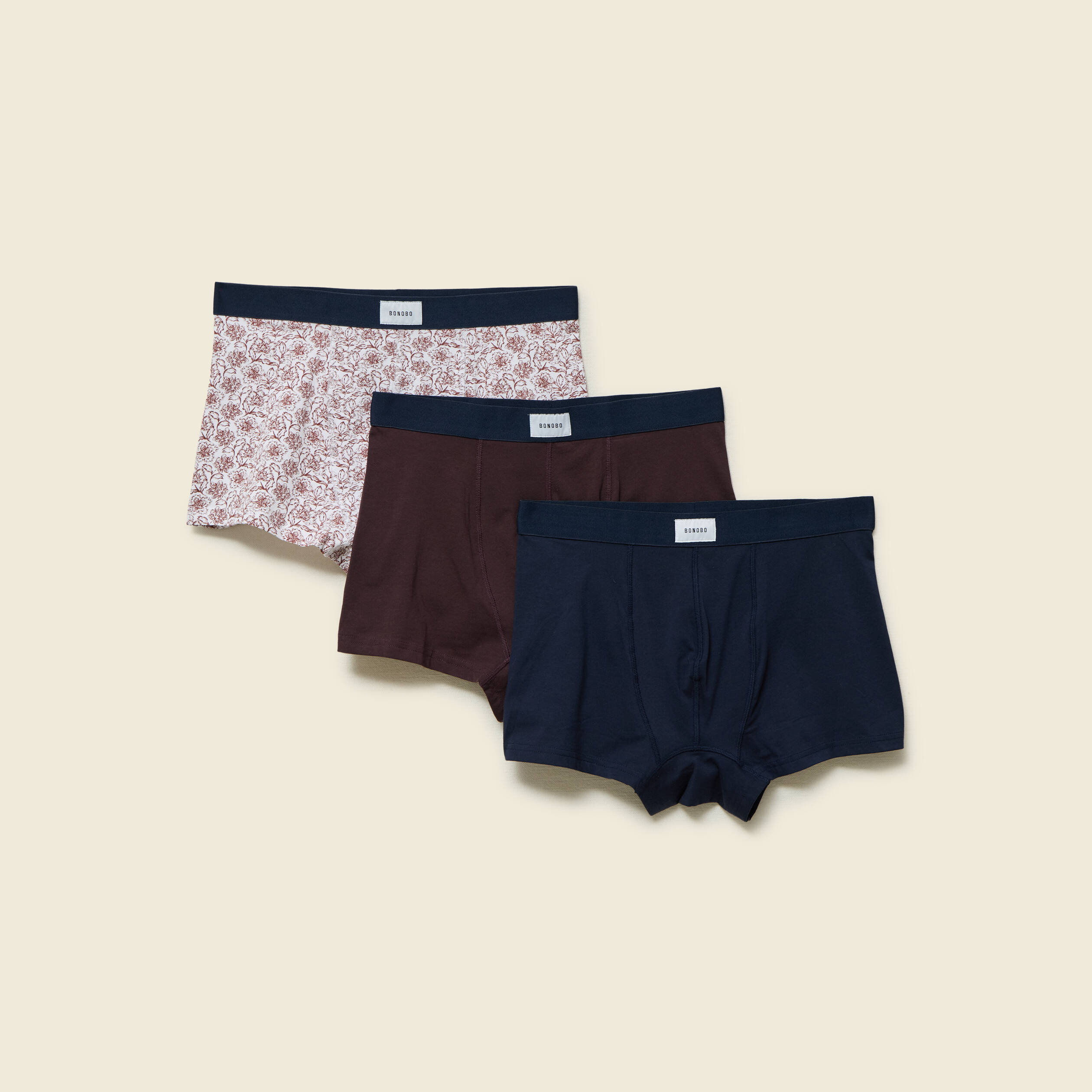 Lot de 3 boxers bleu marine homme