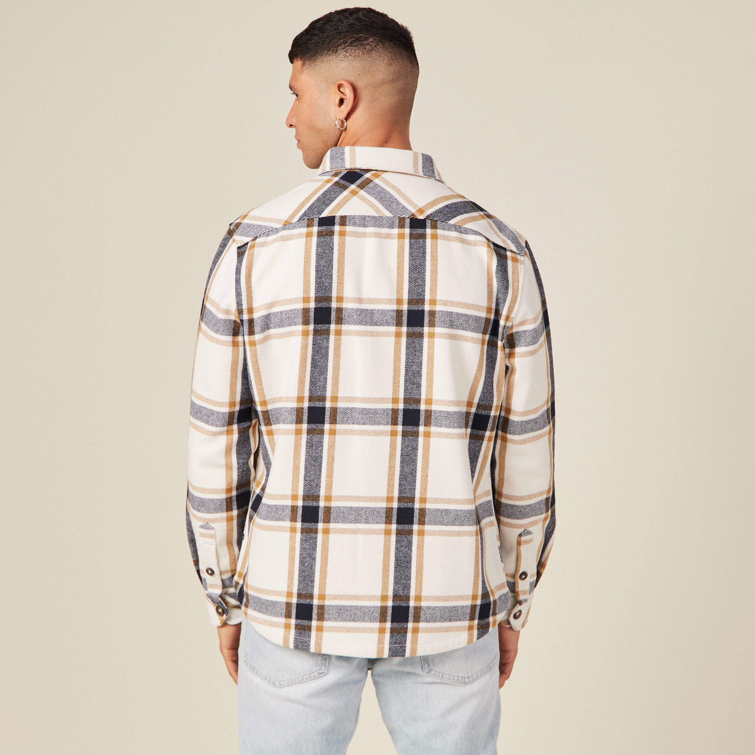 Surchemise manches longues camel homme