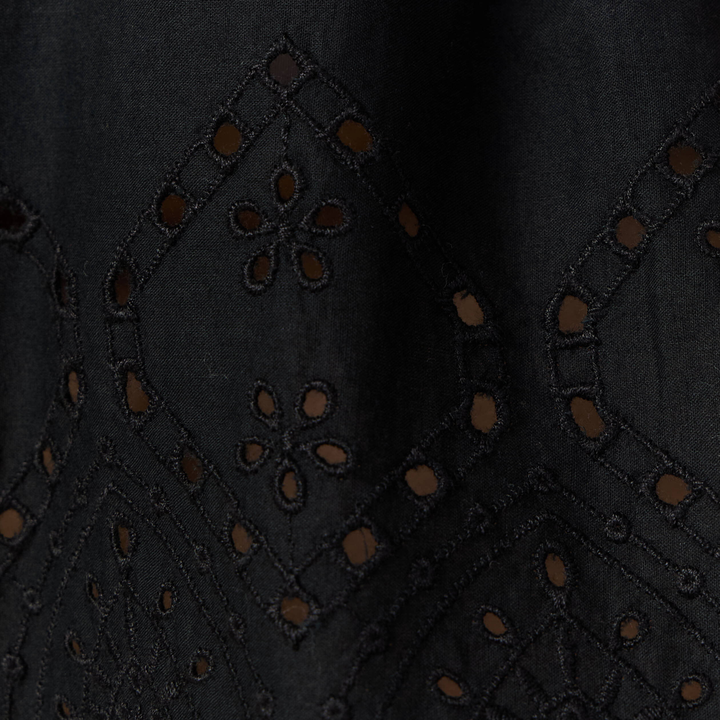 blouse manches 34 brodee noir femme Blouse manches 3/4 brodée noir femme
