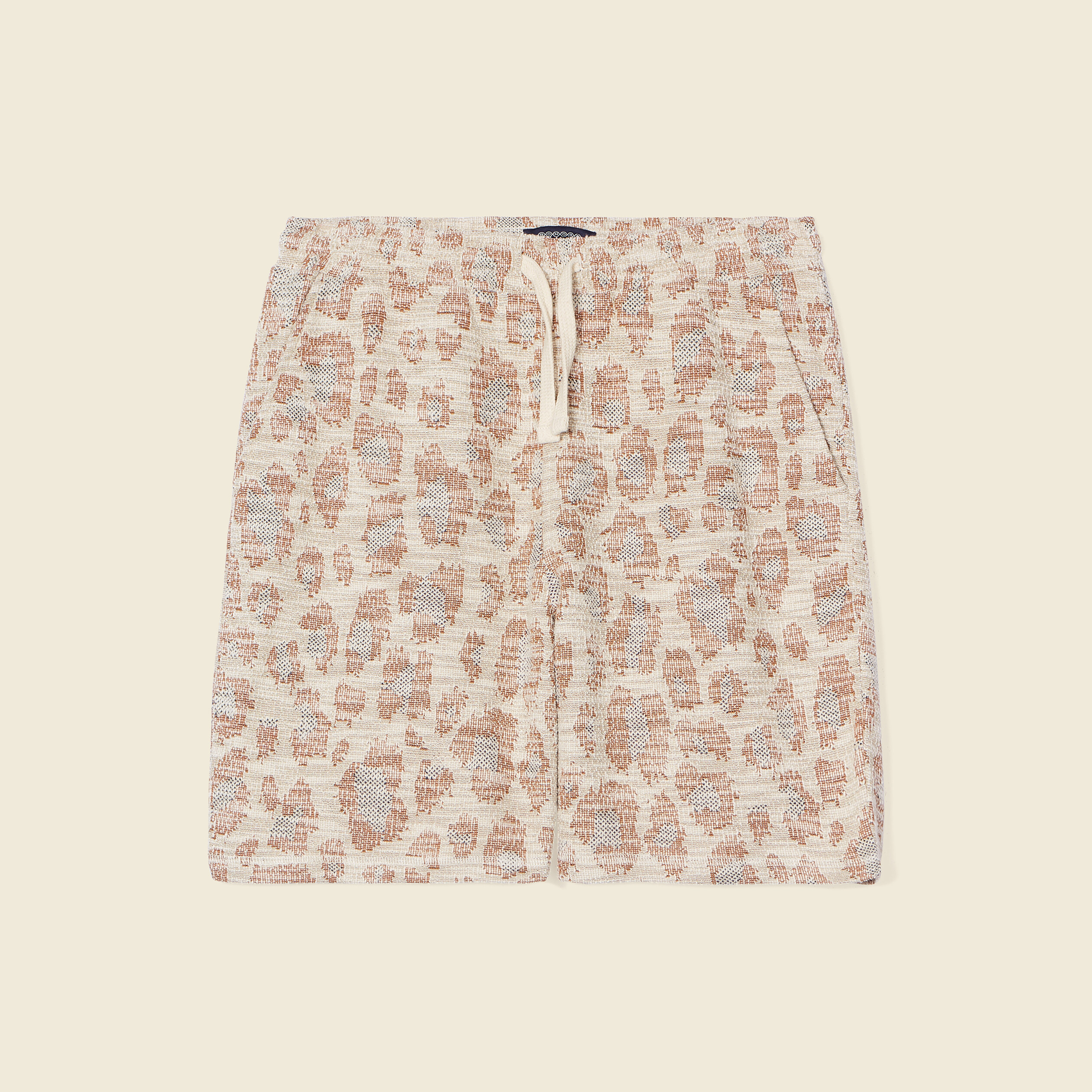bermuda droit taille nouee beige homme Bermuda droit taille nouée beige homme