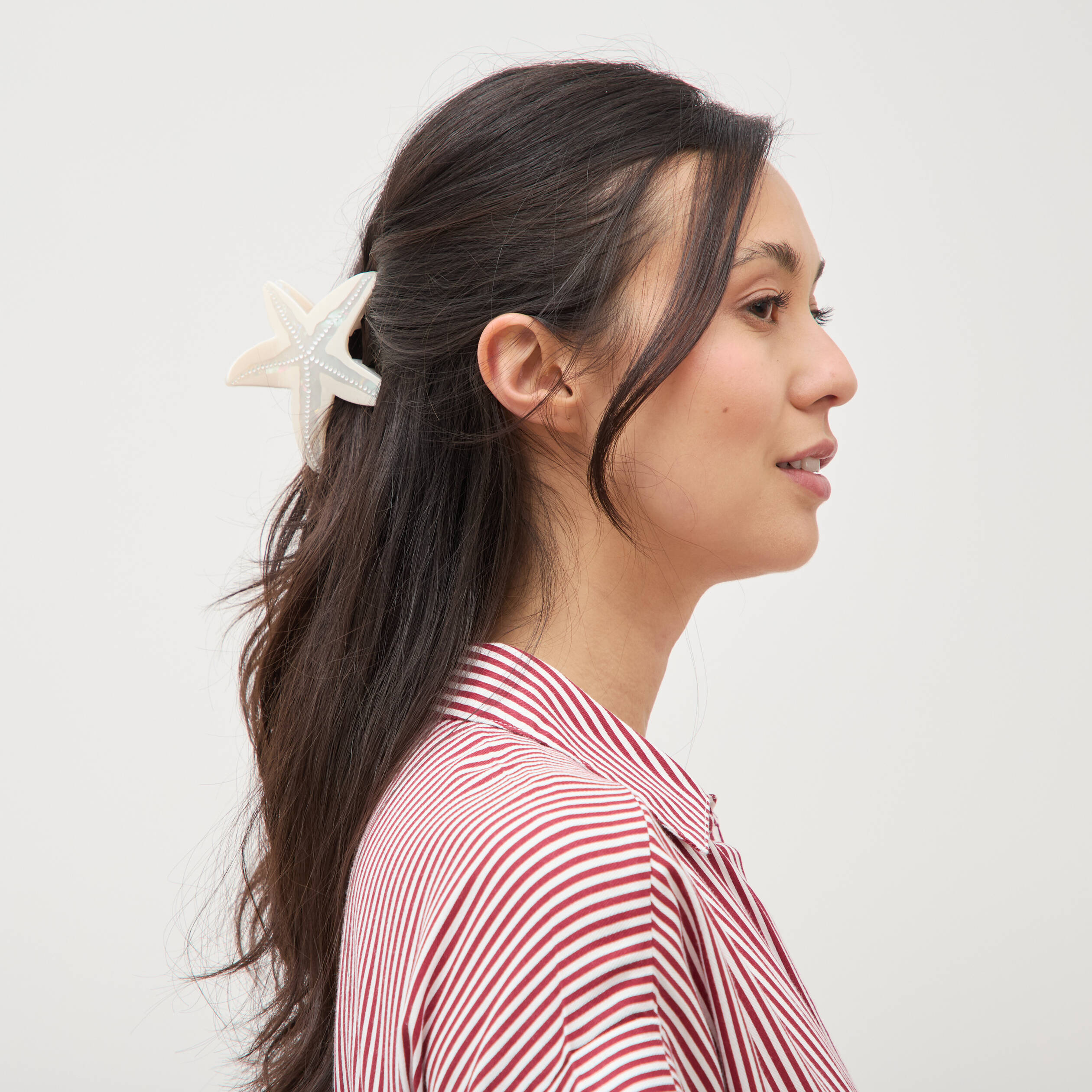 Pince &agrave; cheveux ecru femme