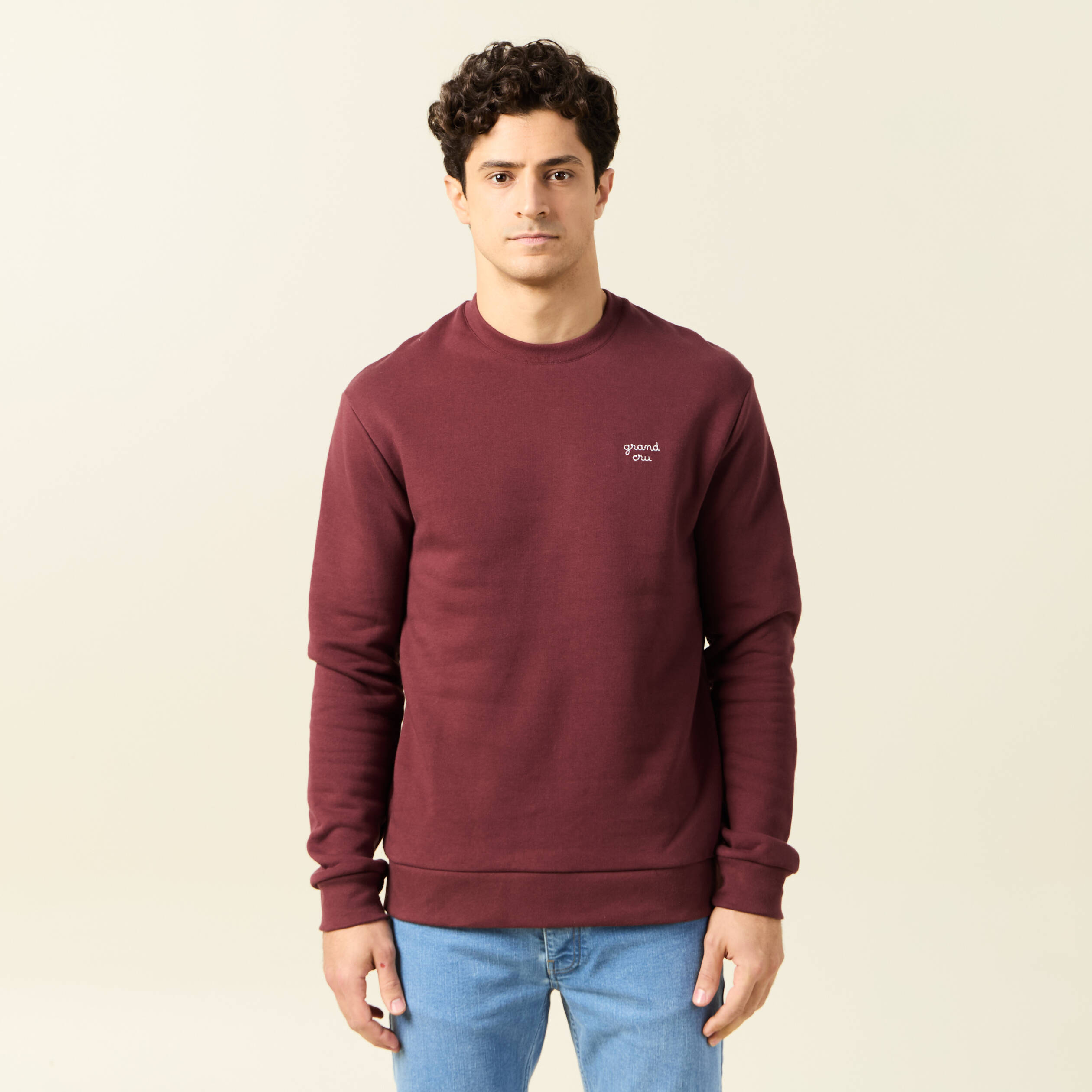 Sweat manches longues rouge foncé homme | Bonobo
