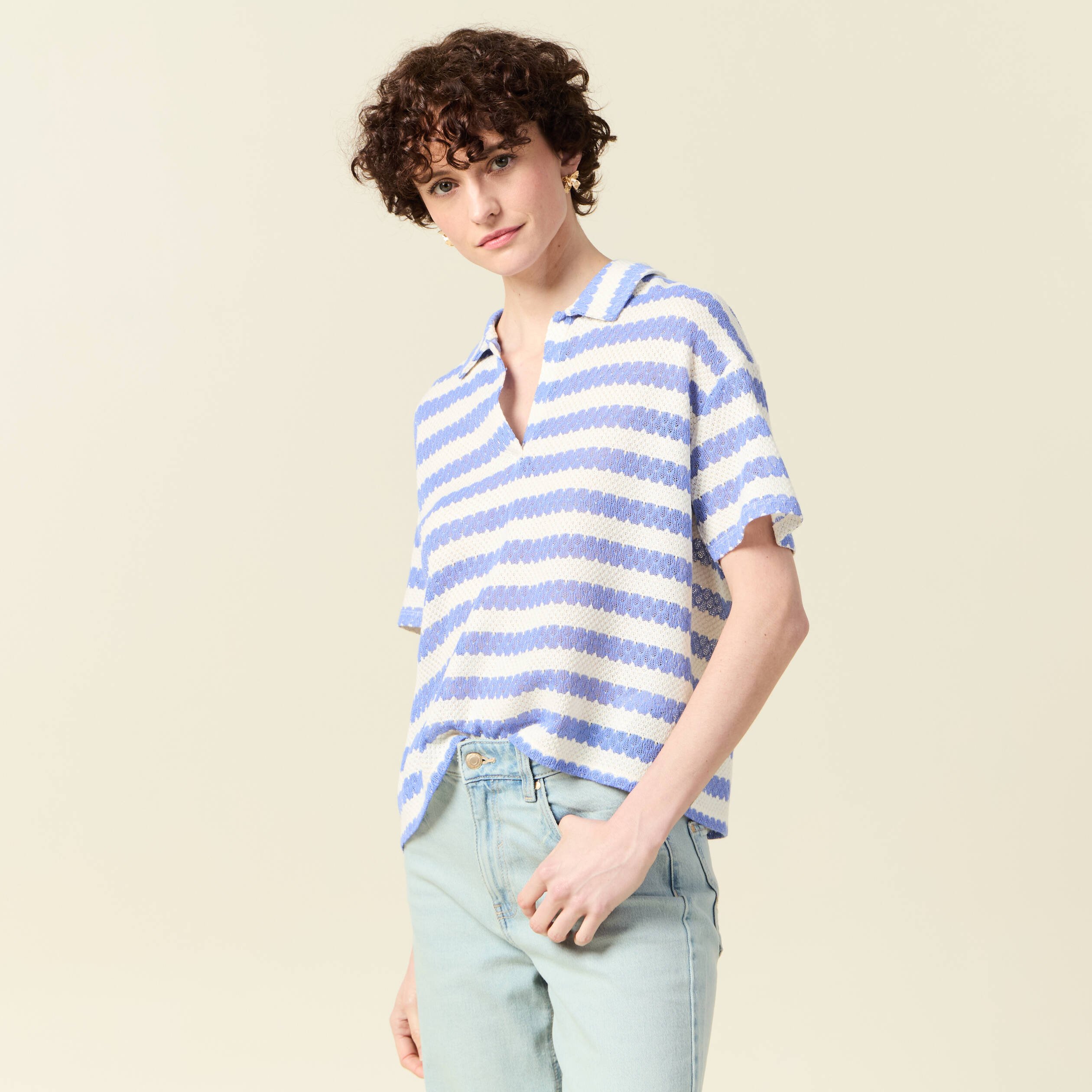 t shirt manches courtes ecru femme T-shirt manches courtes ecru femme