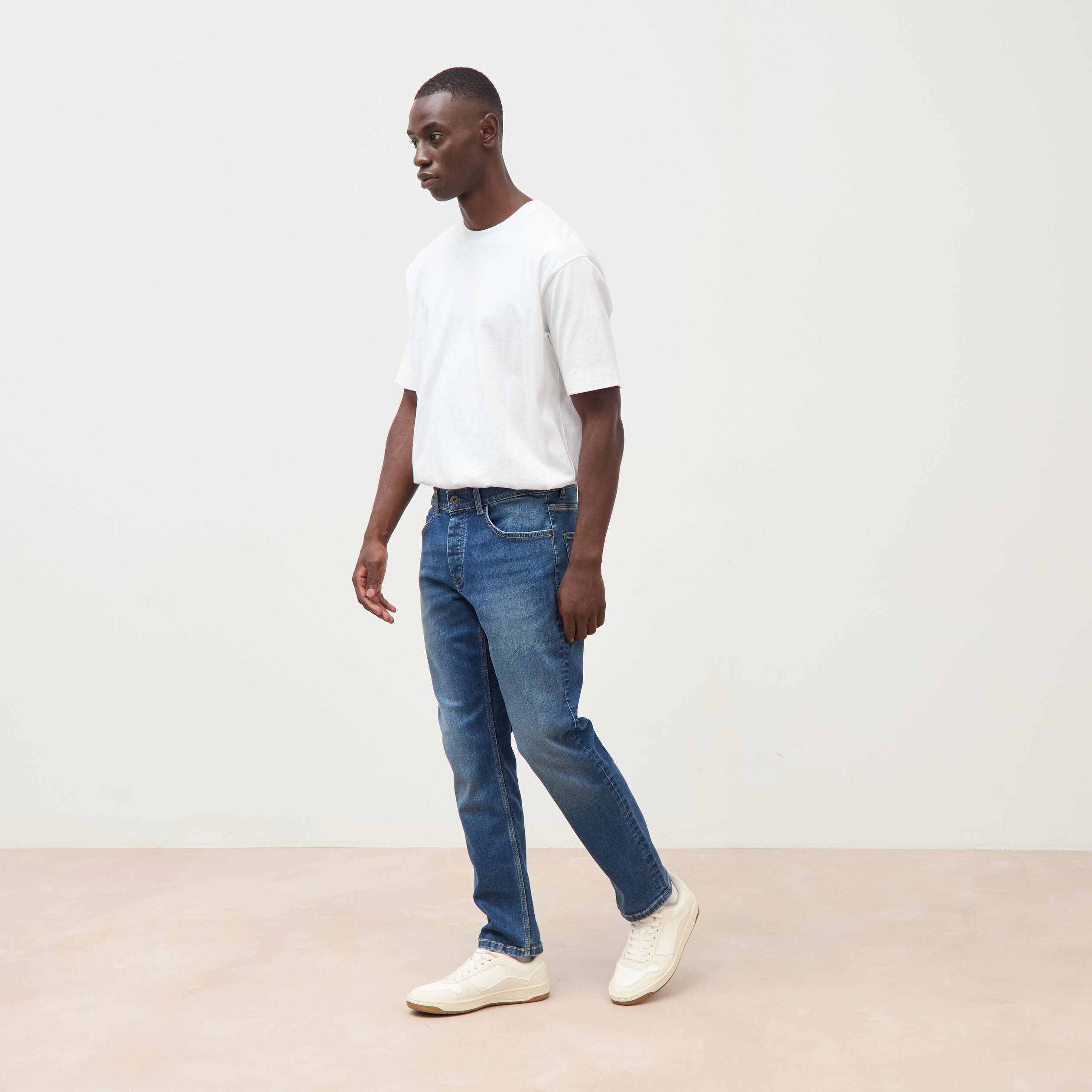 Jeans straight longueur 30 denim stone homme