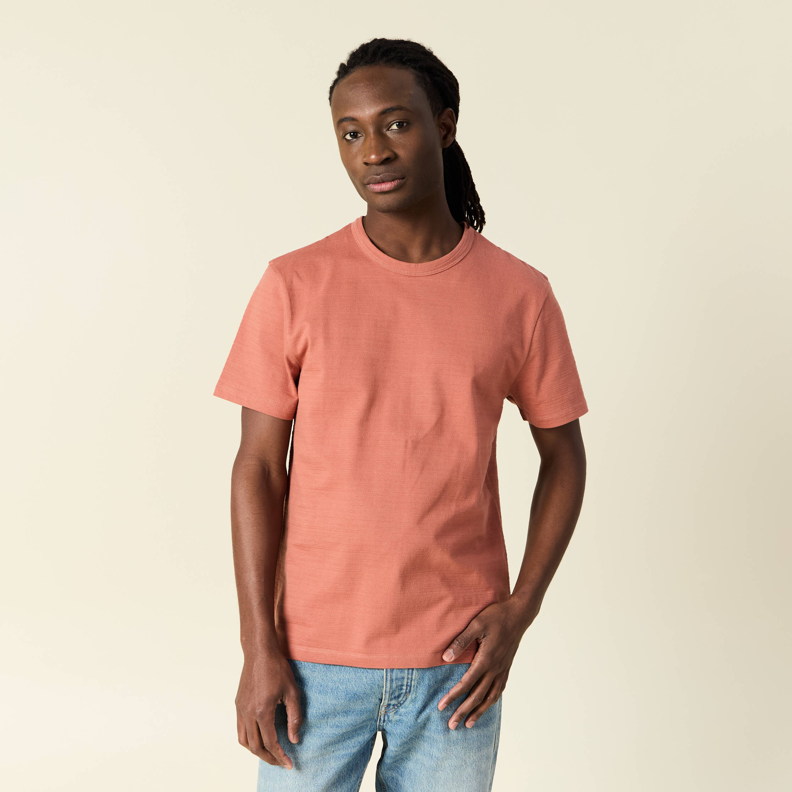 t shirt manches courtes vieux rose homme T-shirt manches courtes vieux rose homme