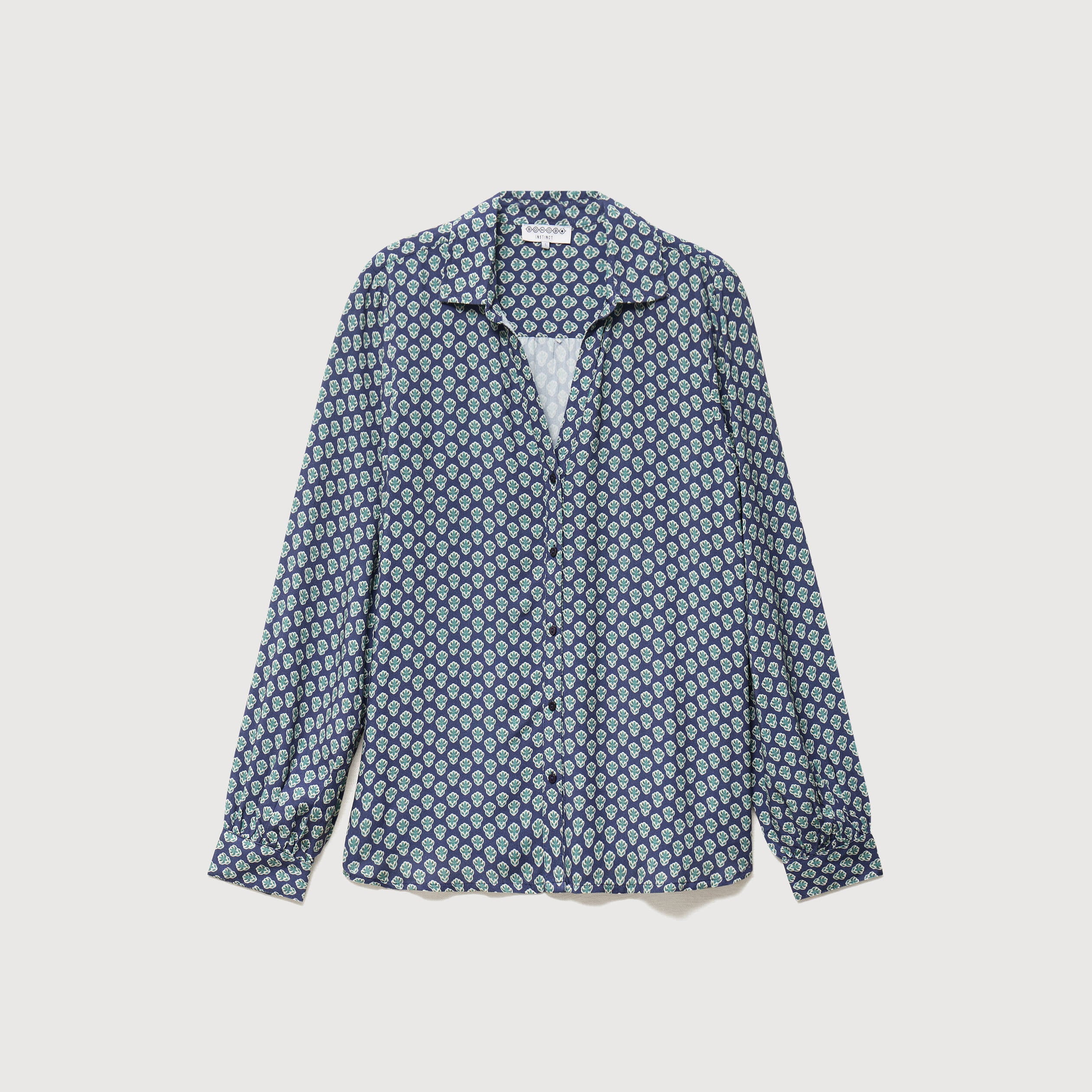 Blouse manches longues bleu marine femme