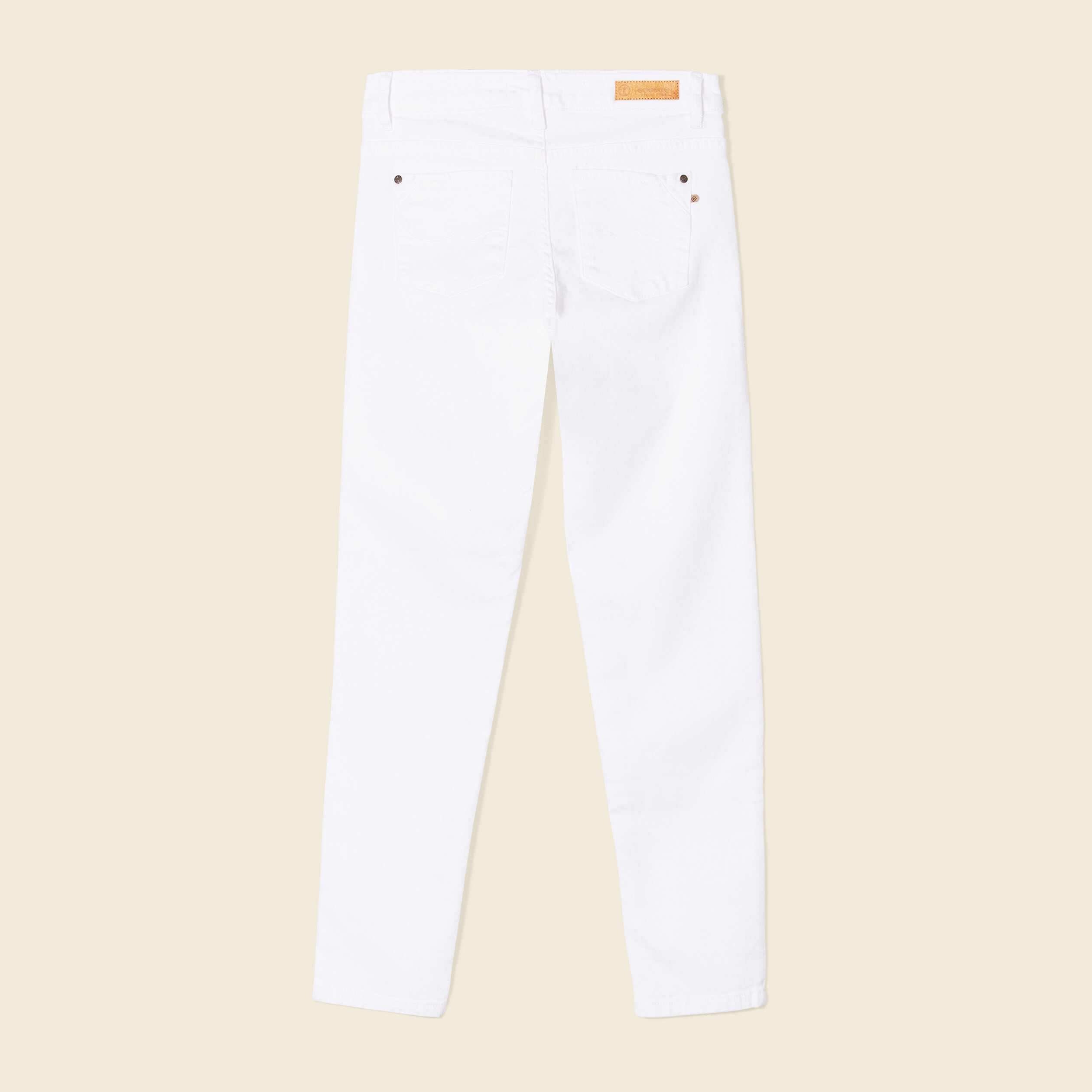 Jean blanc taille basse femme top