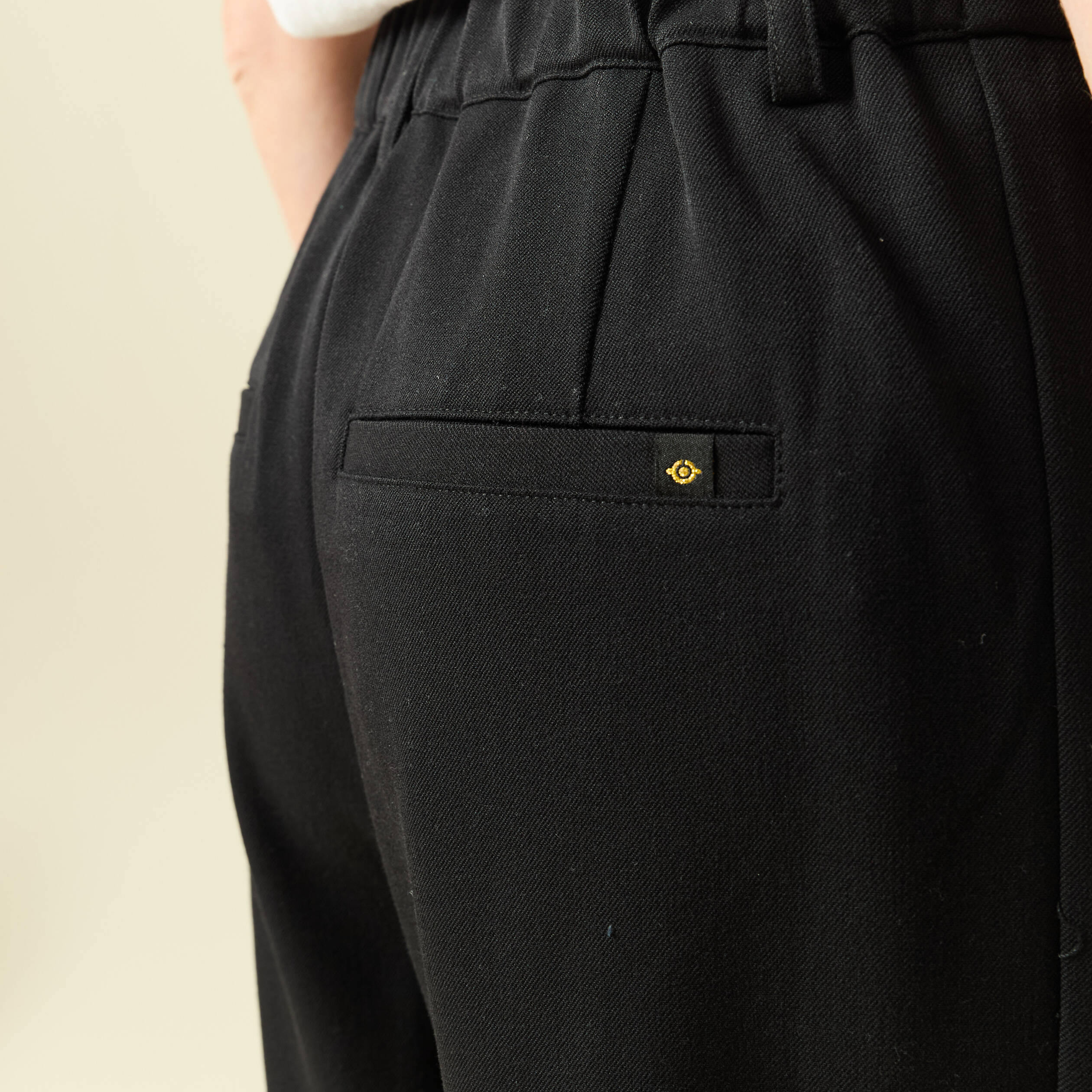 Pantalon slouchy taille haute 7/8&egrave;me noir femme