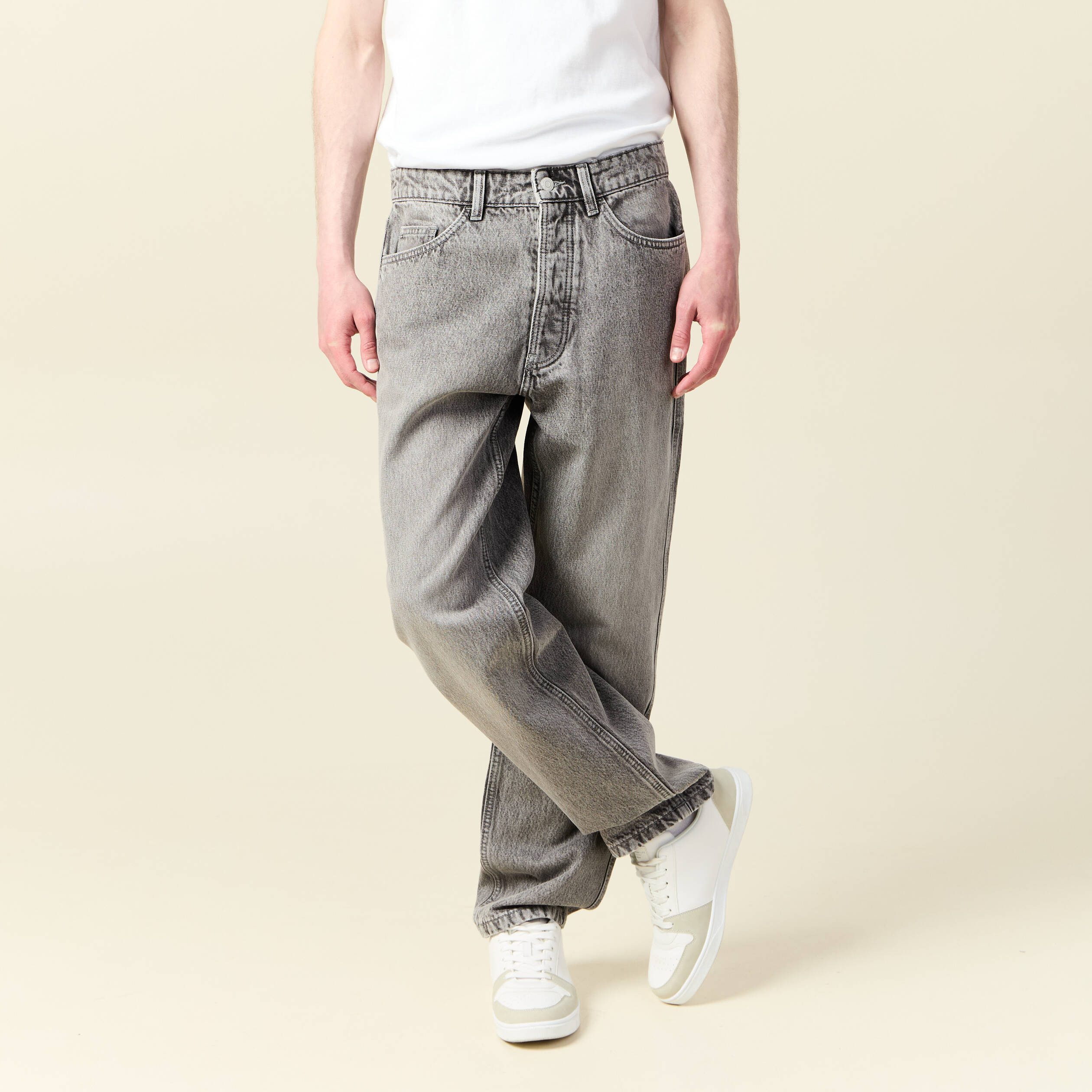 jeans large relaxed denim gris homme Jeans large relaxed denim gris homme
