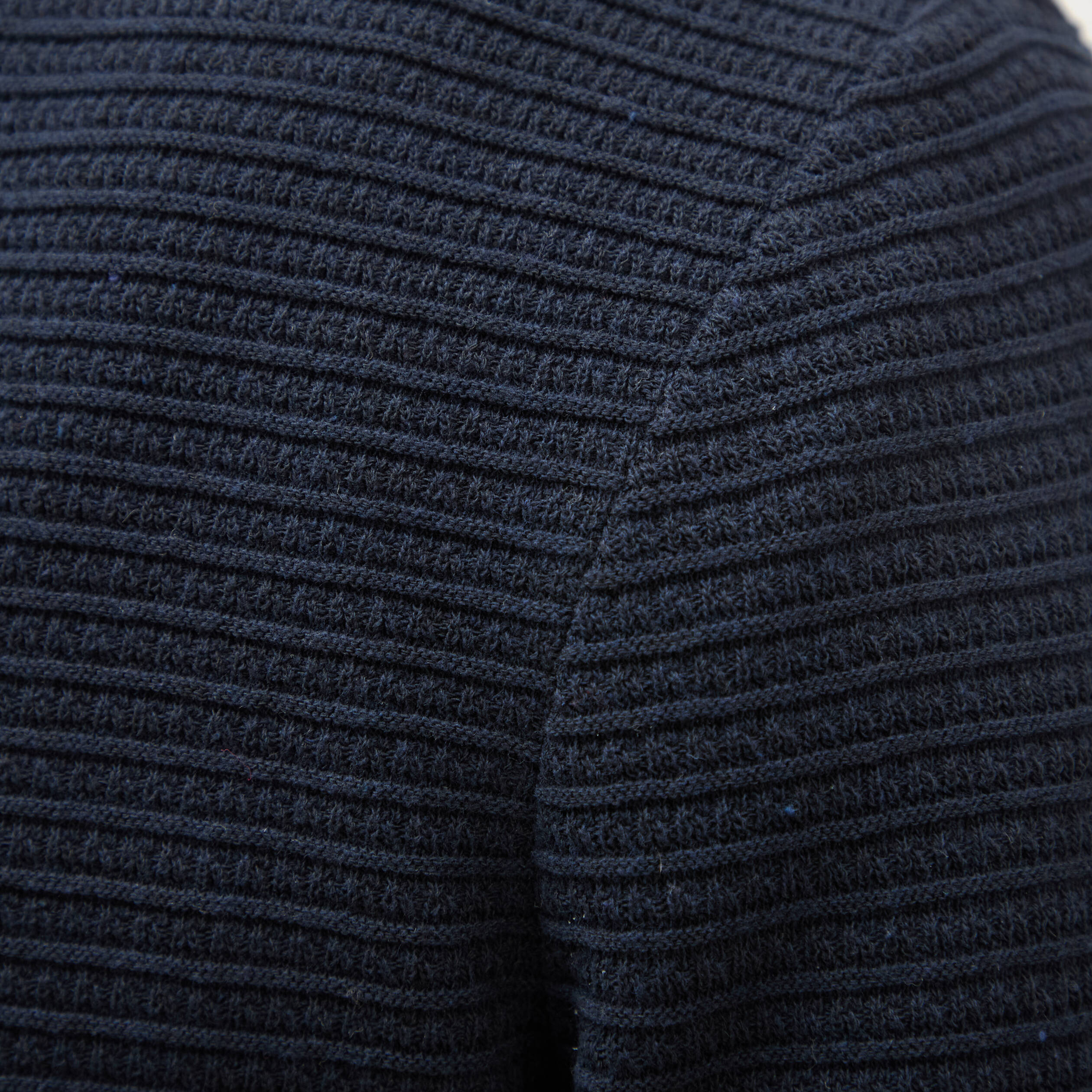 Pull col rond manches longues bleu marine homme