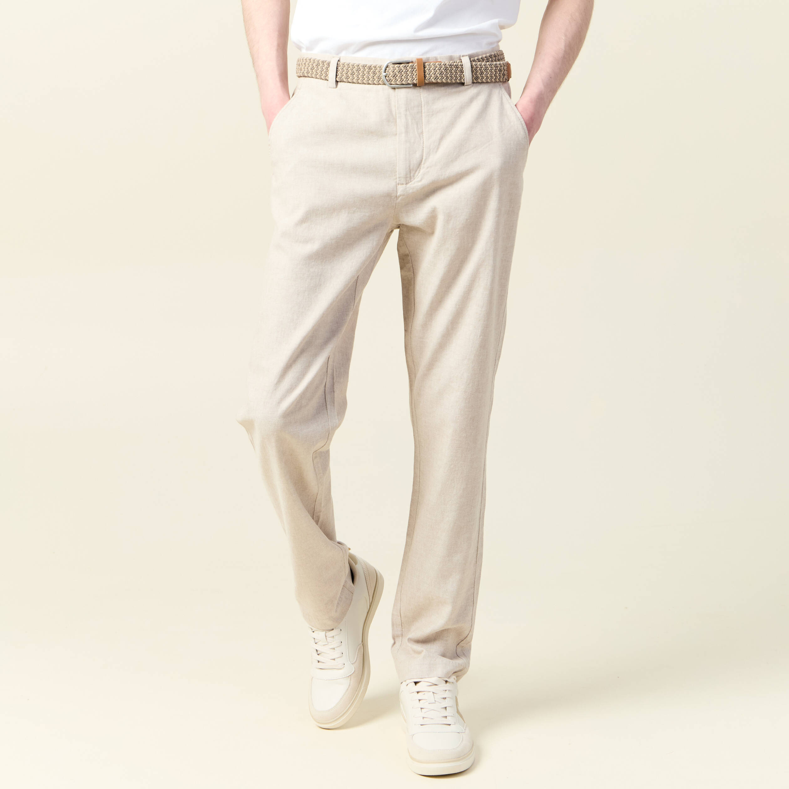 pantalon eco responsable beige homme Pantalon éco-responsable beige homme