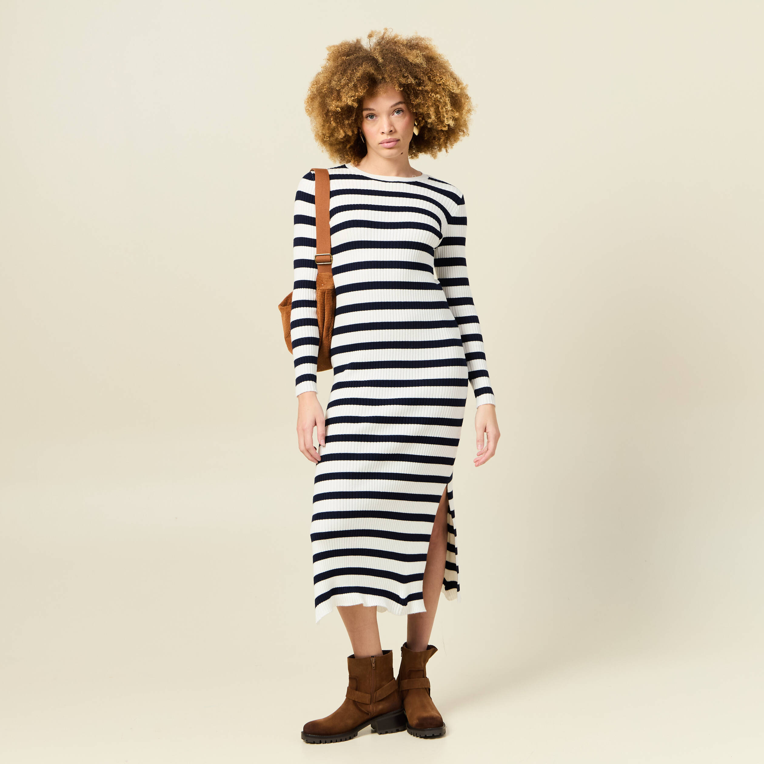robe tricot longue ajustee bleu marine femme Robe tricot longue ajustée bleu marine femme