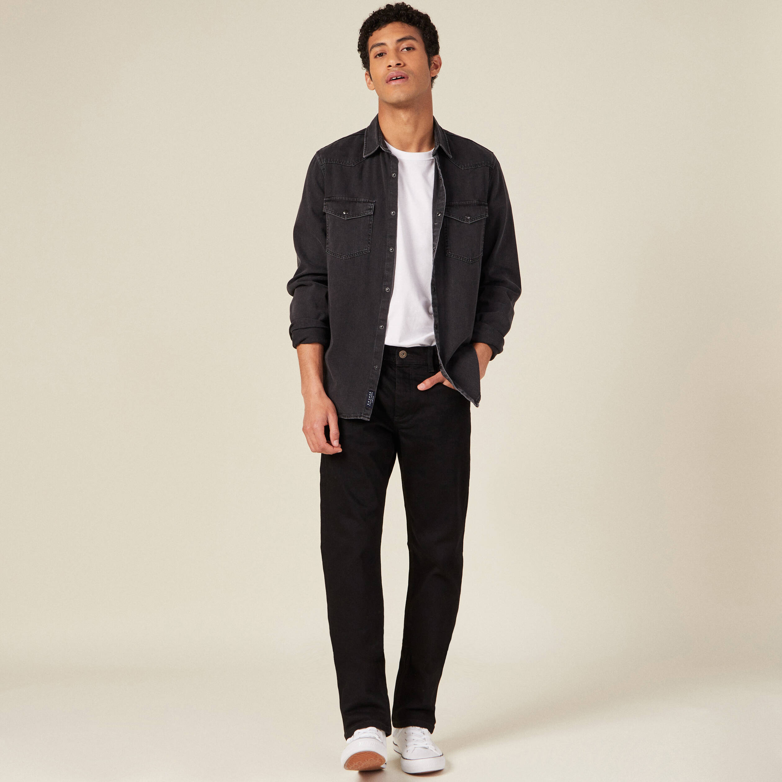jeans straight eco responsable denim noir homme Jeans straight éco-responsable denim noir homme