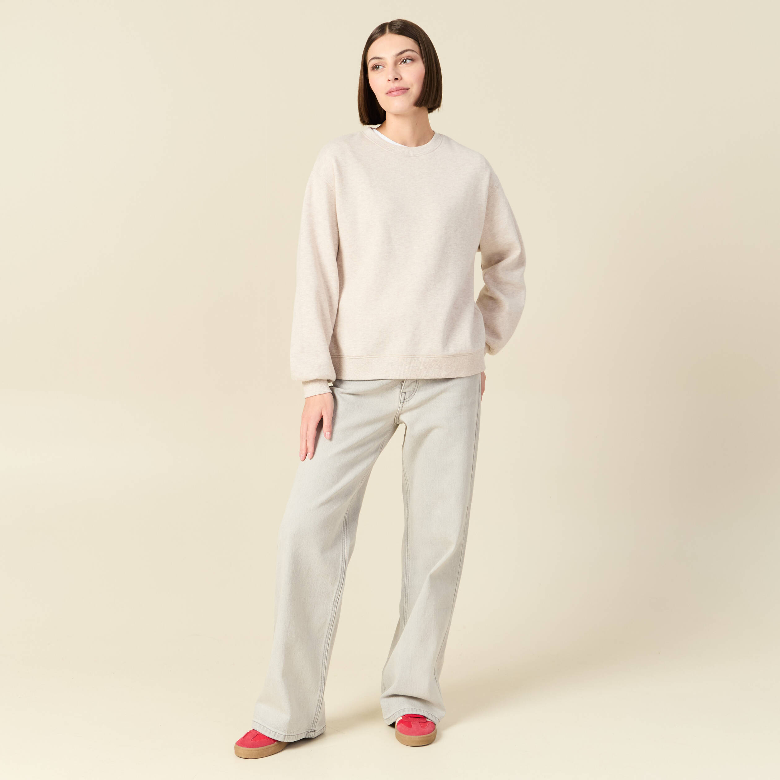 Pantalon Jeans Femme Large Jean Large Clair Jeans Large Taille