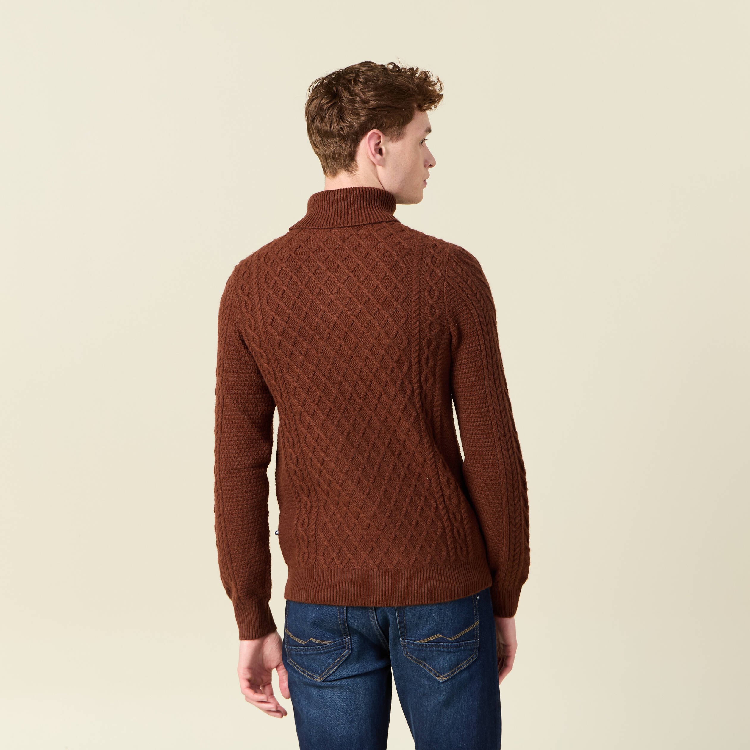 pull manches longues marron cognac homme Pull manches longues marron cognac homme