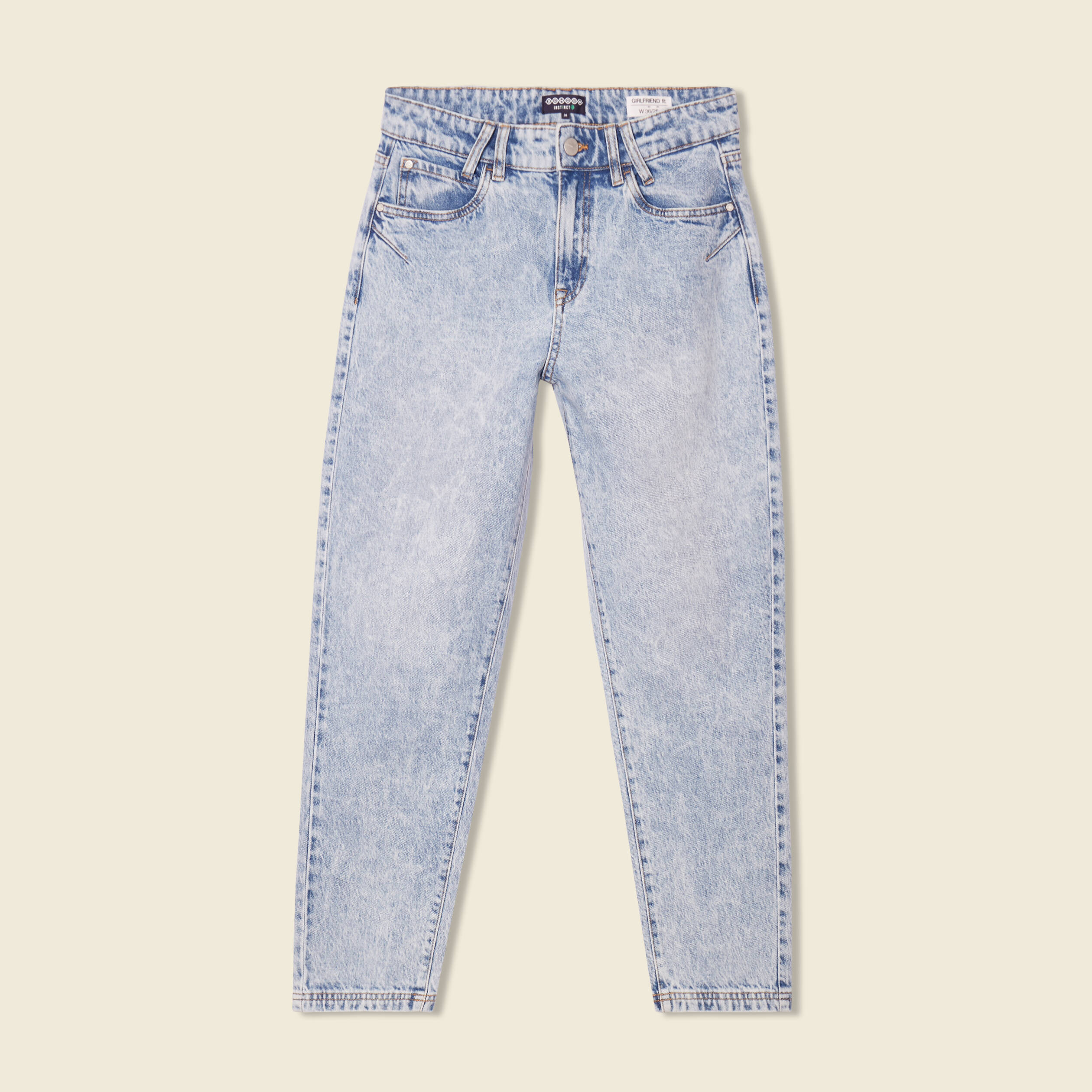 jeans boyfriend 78eme denim snow bleu femme Jeans boyfriend 7/8ème denim snow bleu femme