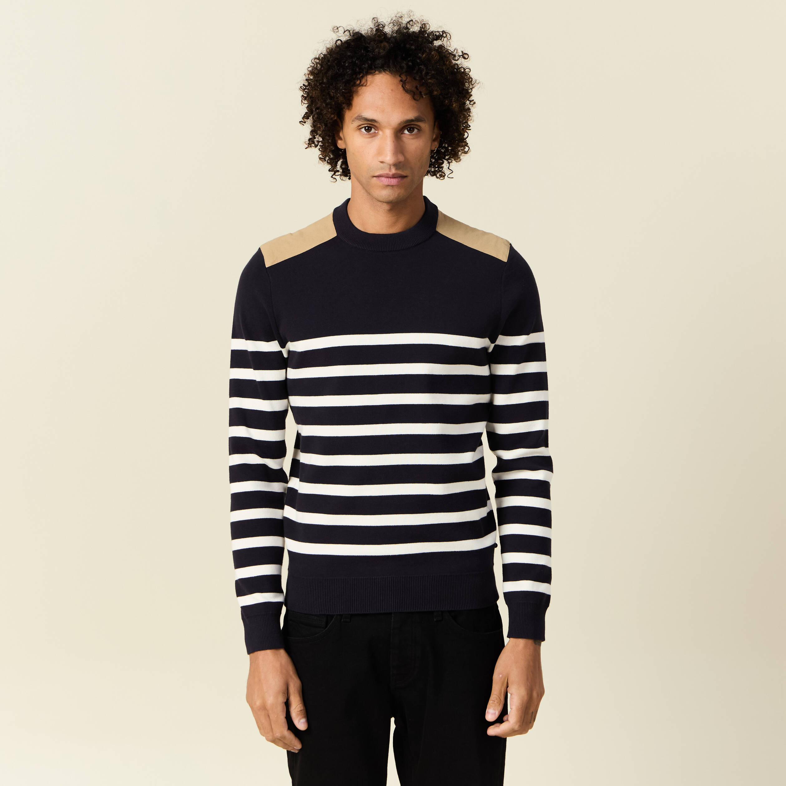 pull manches longues bleu fonce homme Pull manches longues bleu foncé homme