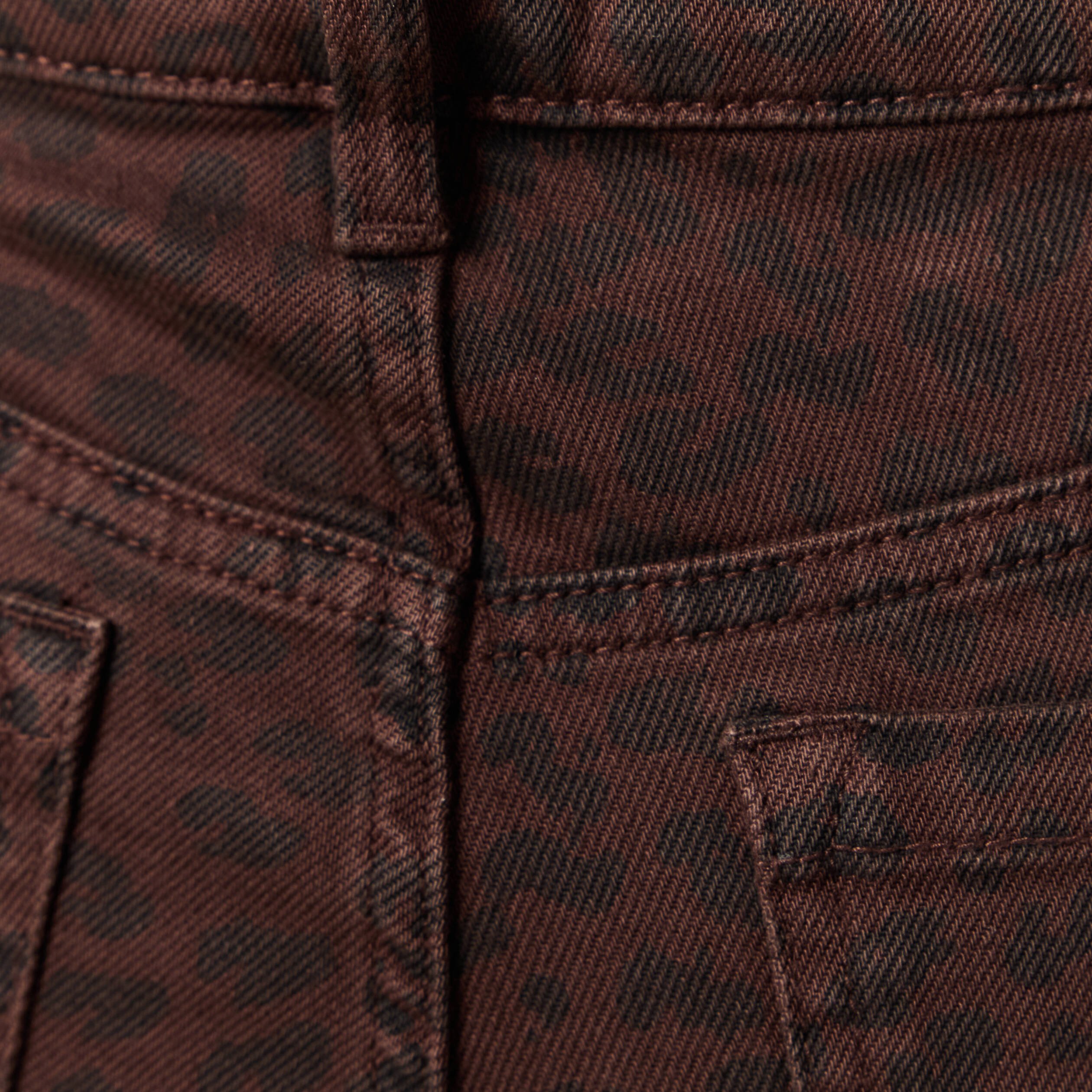 pantalon large taille haute en jeans marron cognac femme Pantalon large taille haute en jeans marron cognac femme