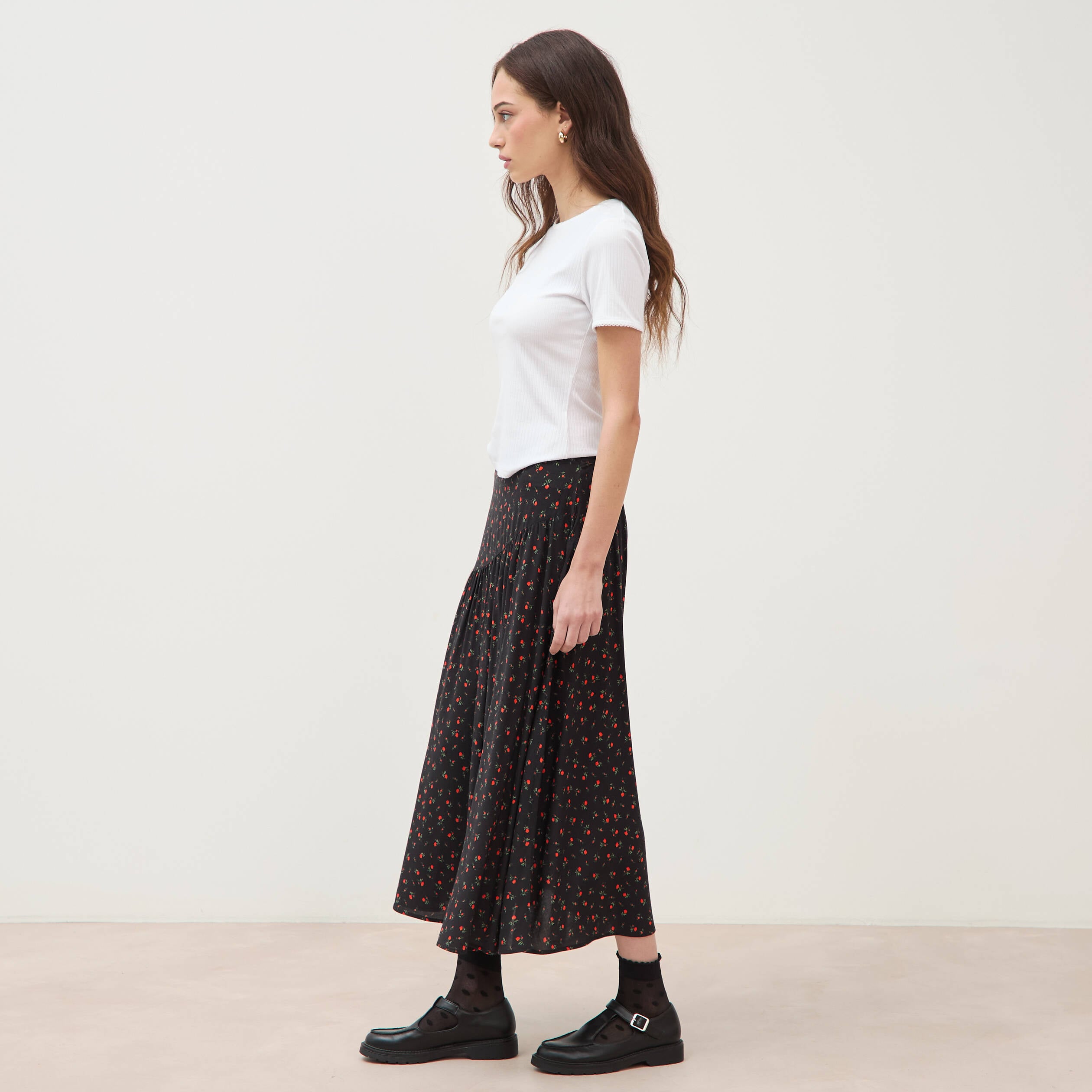 Jupe longue noir femme
