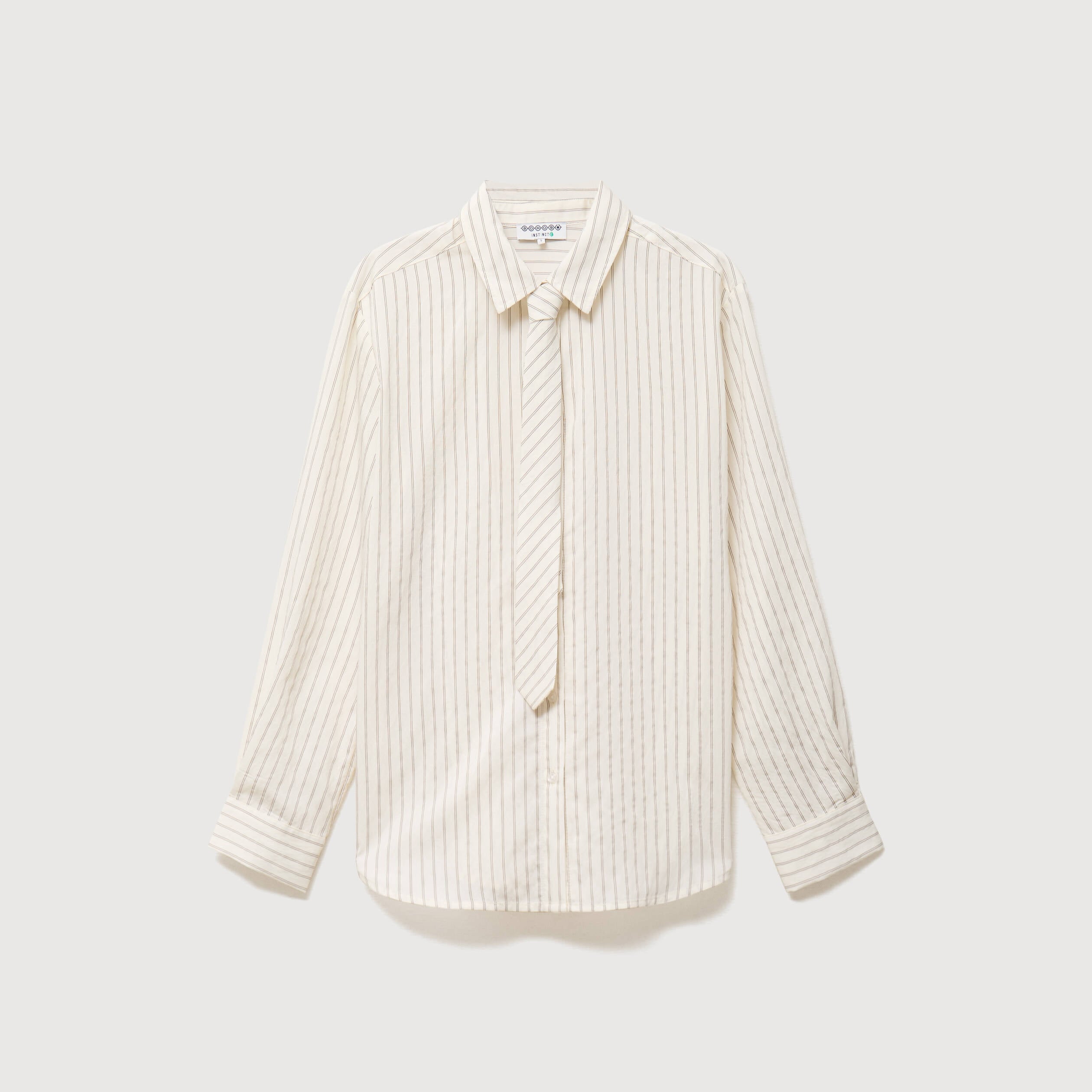 Chemise manches longues col am&eacute;ricain blanc femme