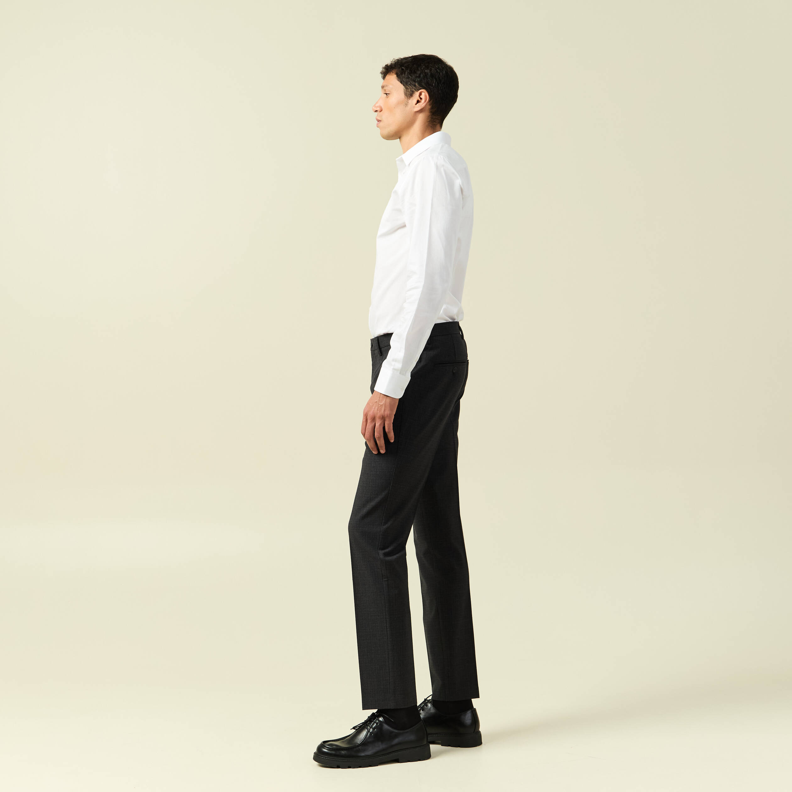 Pantalon chino droit longueur 32 noir homme