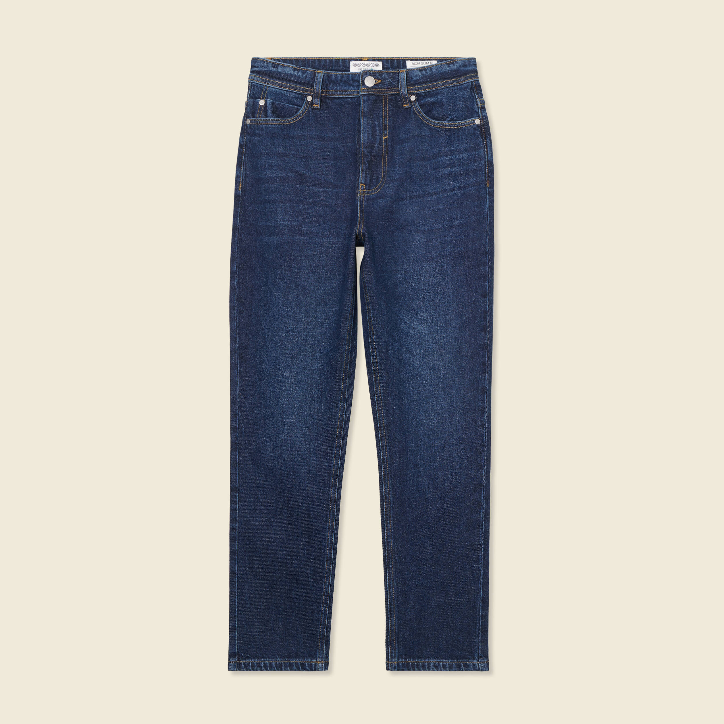 Jeans mom slim denim brut femme