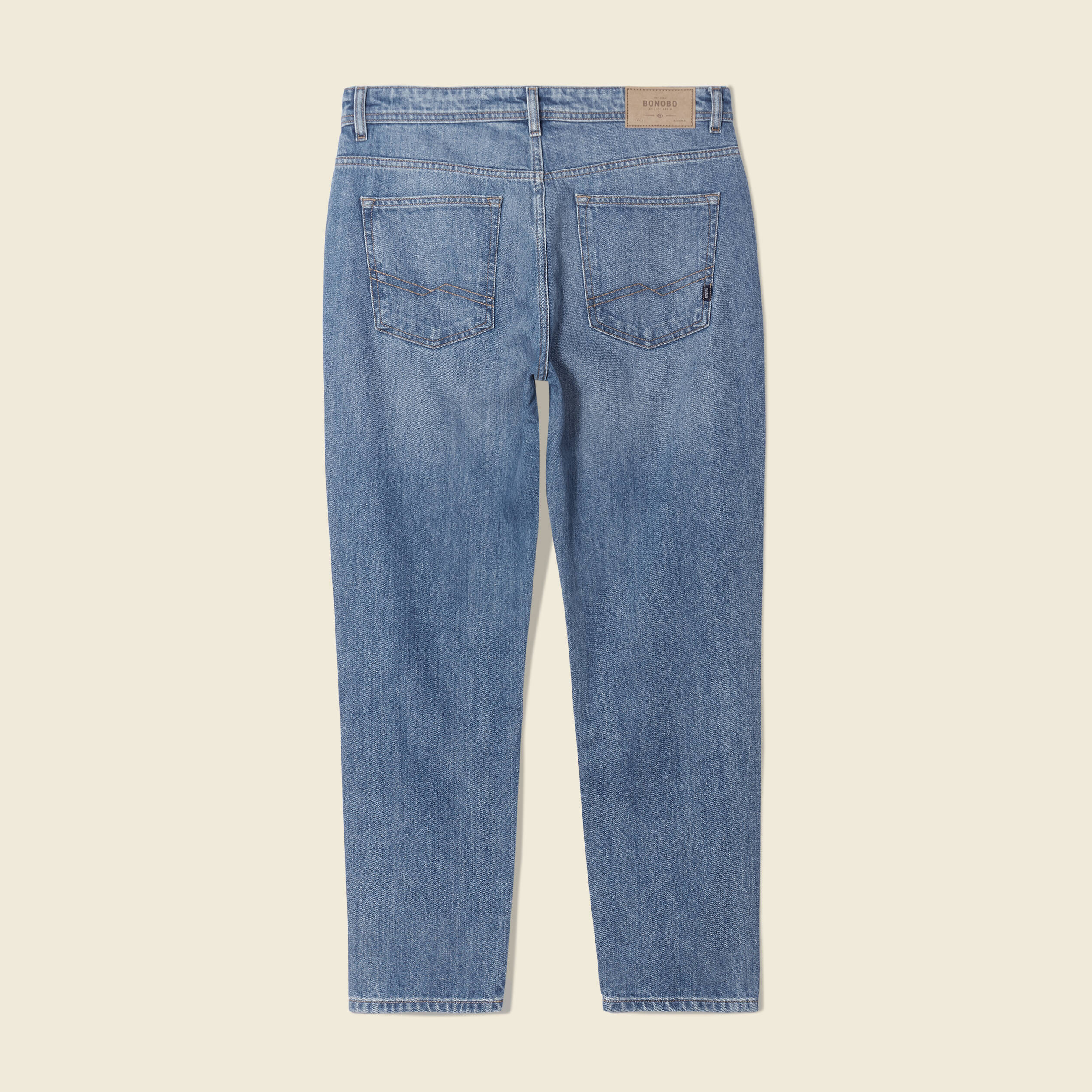Jeans straight tapered denim used homme