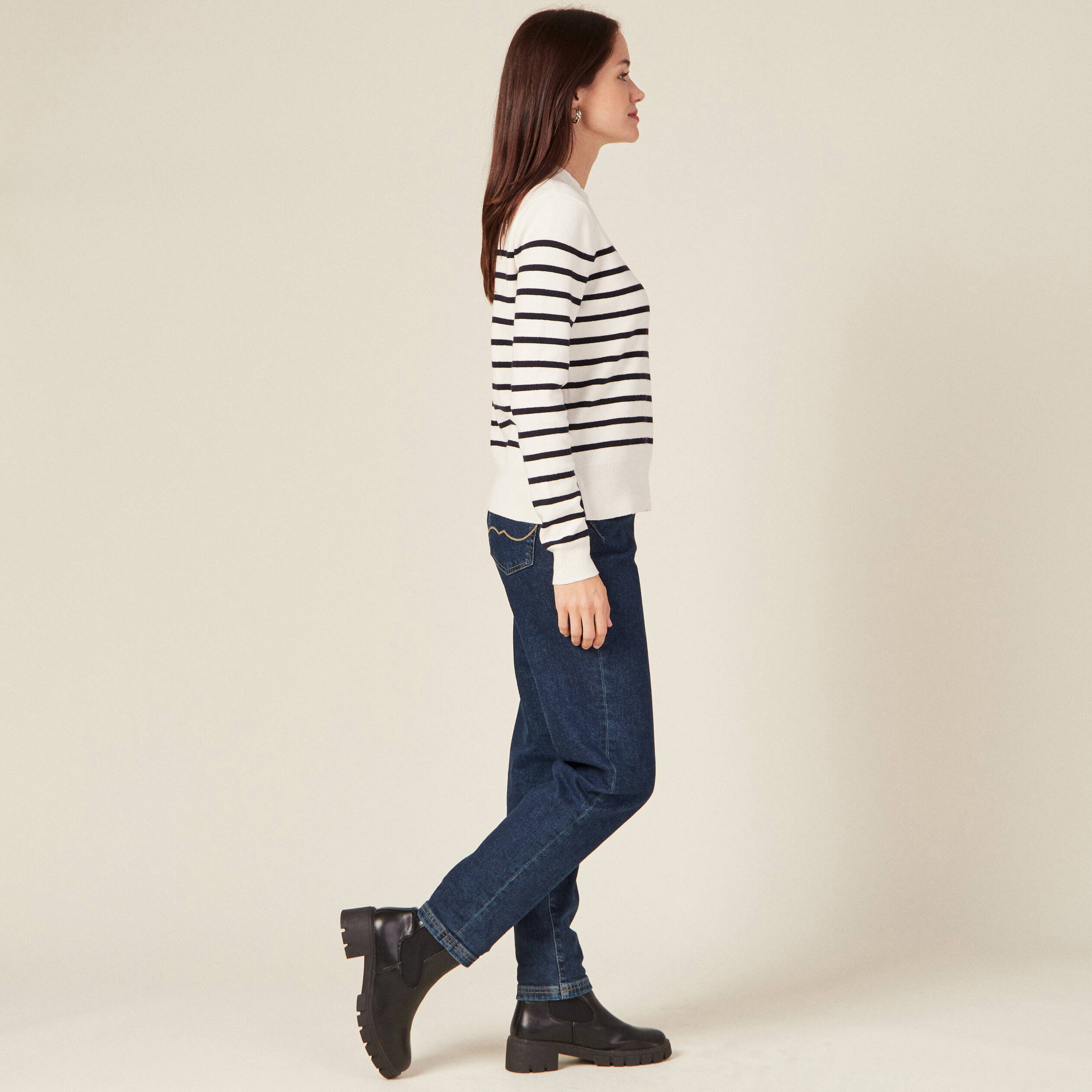 Pull éco-responsable ecru femme