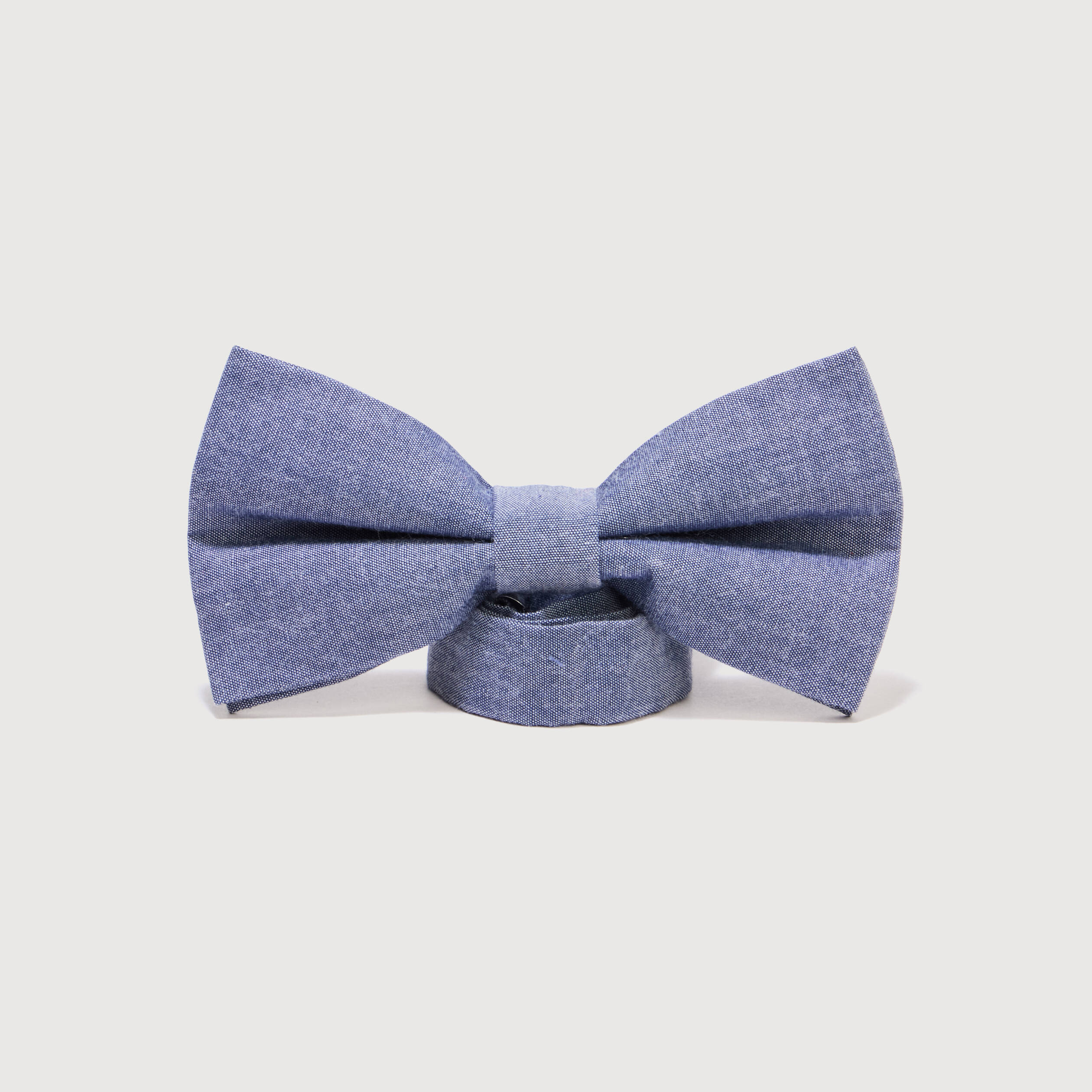 Noeud papillon en coton bleu gris homme
