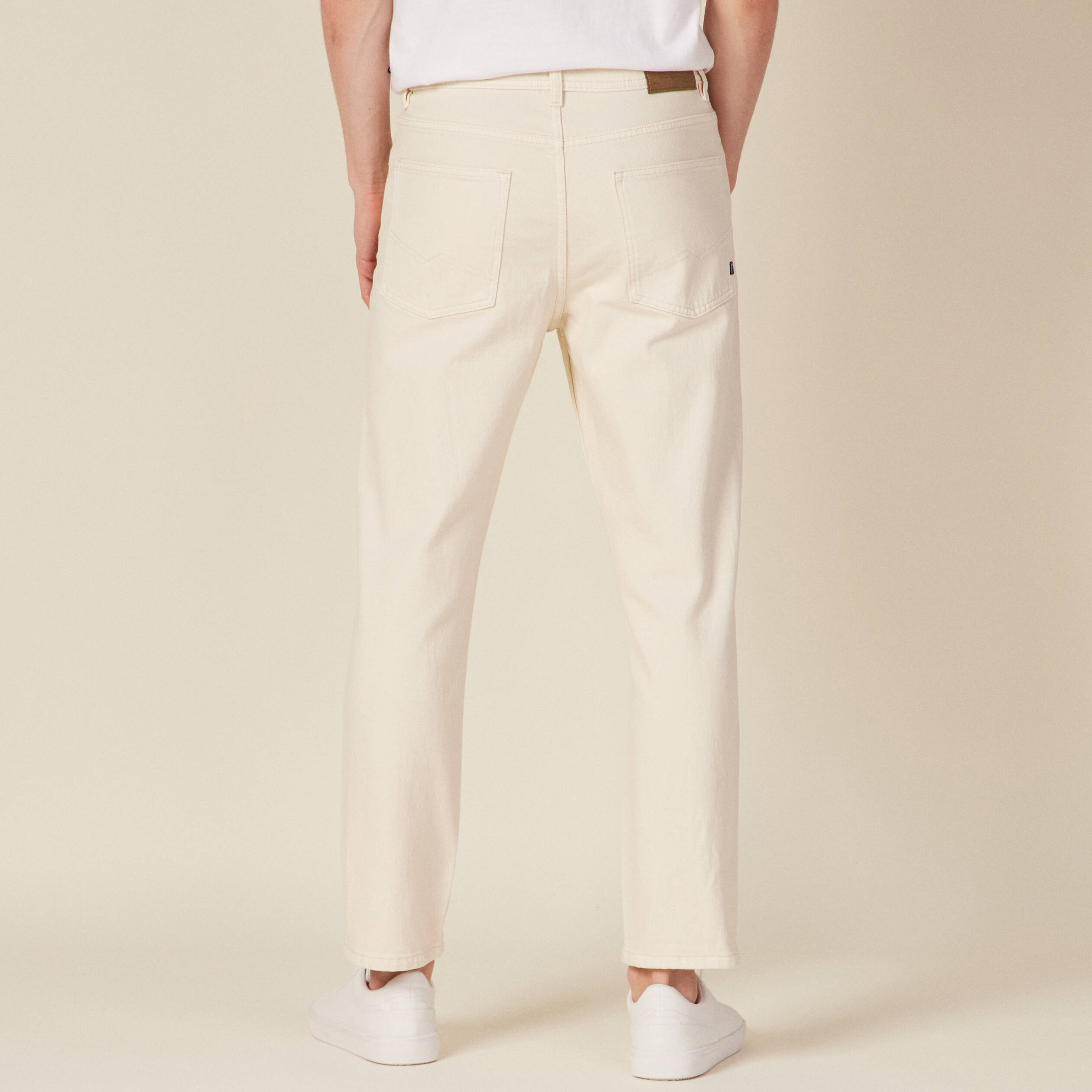 jeans slim 5 poches denim blanc homme Jeans slim 5 poches denim blanc homme